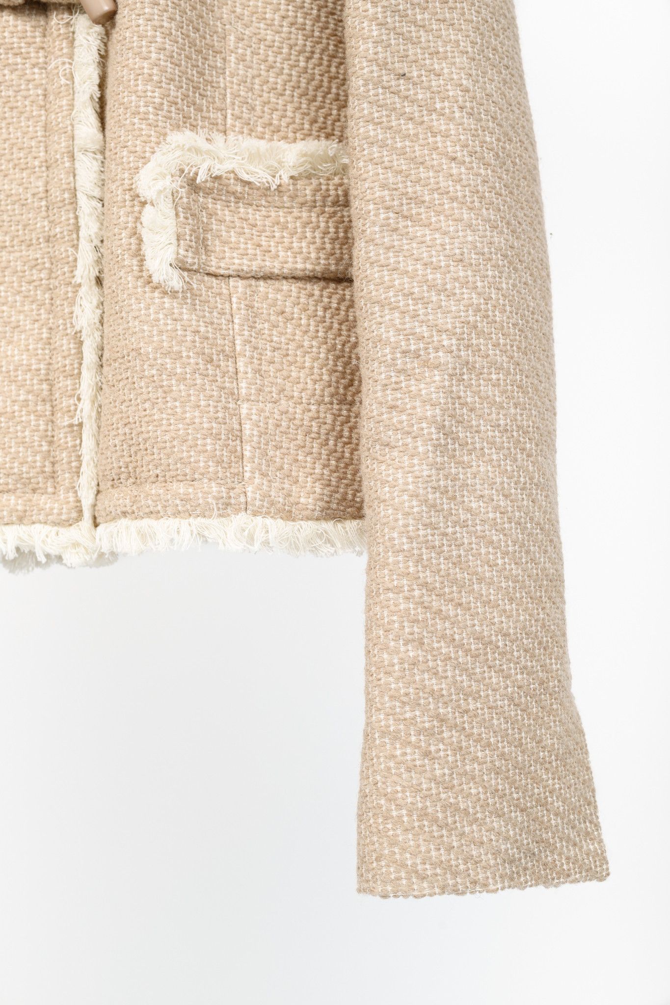 TWINSET Twinset Taupe Cotton-Blend Tweed Frog-Fastener Jacket Size M / US 6-8 / IT 42-44 - 6 Thumbnail