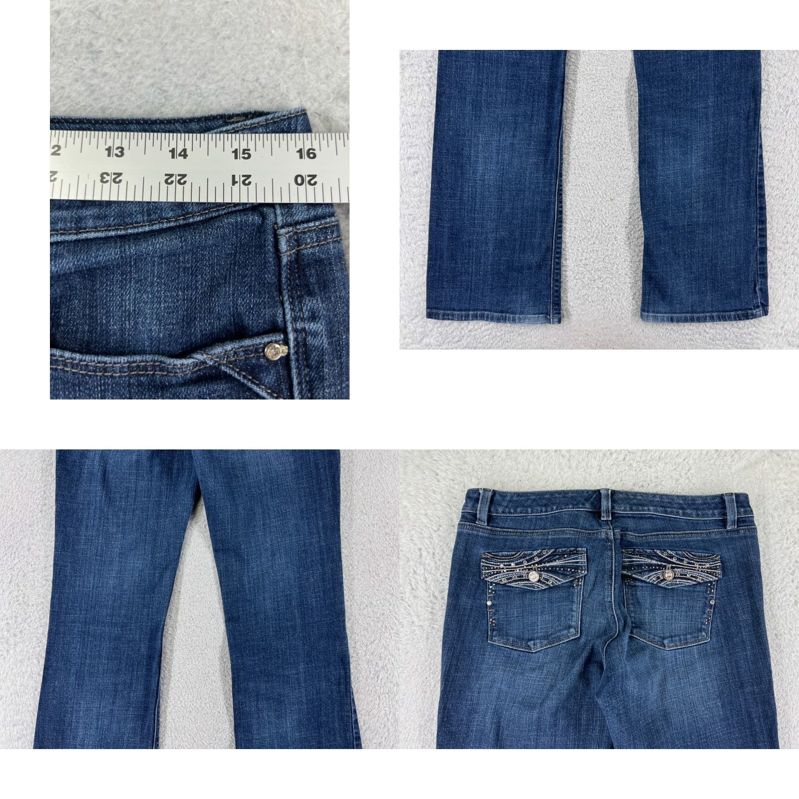 White House Black Market White House Black Market Jeans Women 10 Blue Bootcut Denim Low Rise Jeans Size 32" / US 10 / IT 46 - 9 Thumbnail