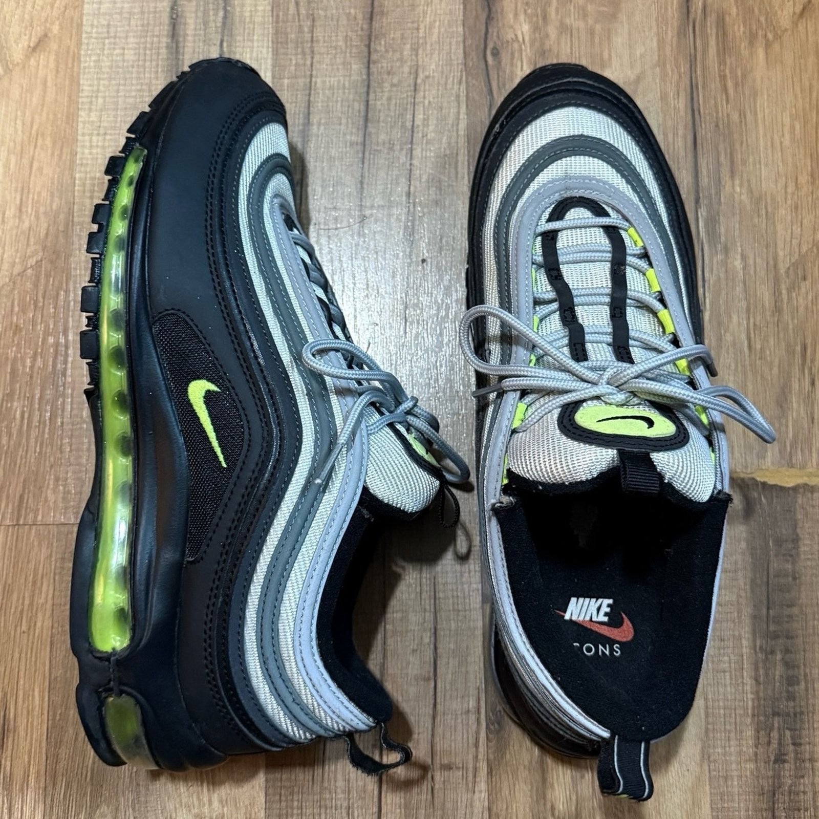 Nike Nike Air Max 97 Icons Neon Black Volt Pure Platinum Size US 10 / EU 43 - 1 Thumbnail
