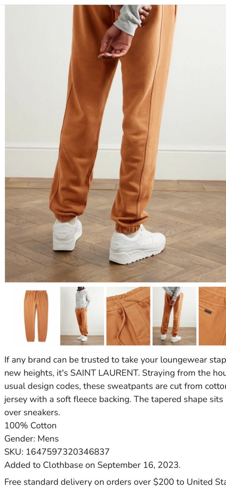 Saint Laurent Paris Saint Laurent mens fleece joggers pants. XL. $1390 Size US 36 / EU 52 - 1 Thumbnail