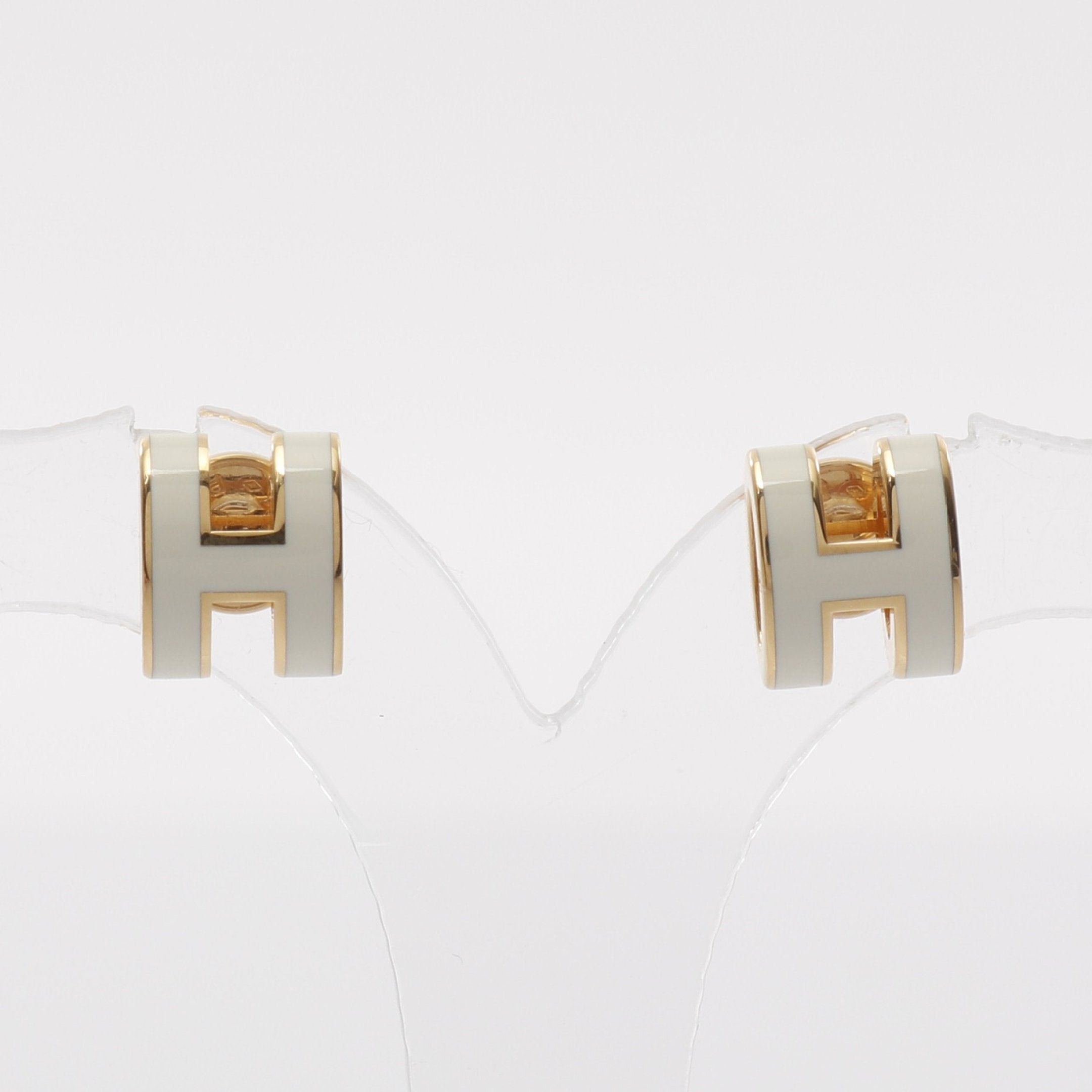 Hermes Hermes Mini Pop H Earrings Gp White Gold Size ONE SIZE - 1 Thumbnail