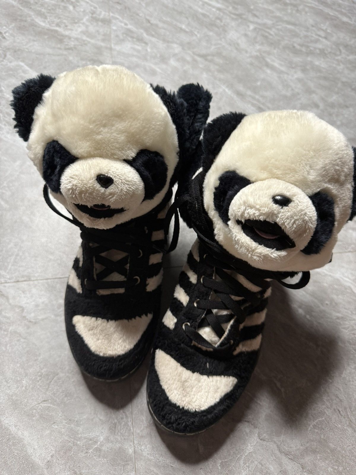 Adidas × Jeremy Scott Adidas By Jeremy Scott F/W 11 Panda Hightop Sneakers Size US 9.5 / EU 42-43 - 3 Thumbnail