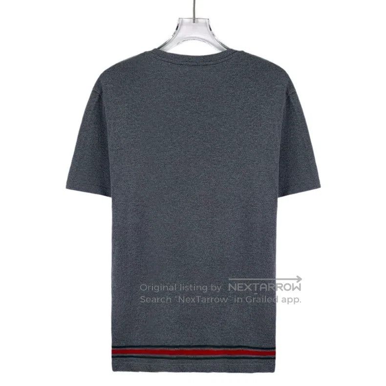 Gucci Gucci Dark gray striped V-neck cotton short-sleeved T-shir Size US M / EU 48-50 / 2 - 2 Thumbnail