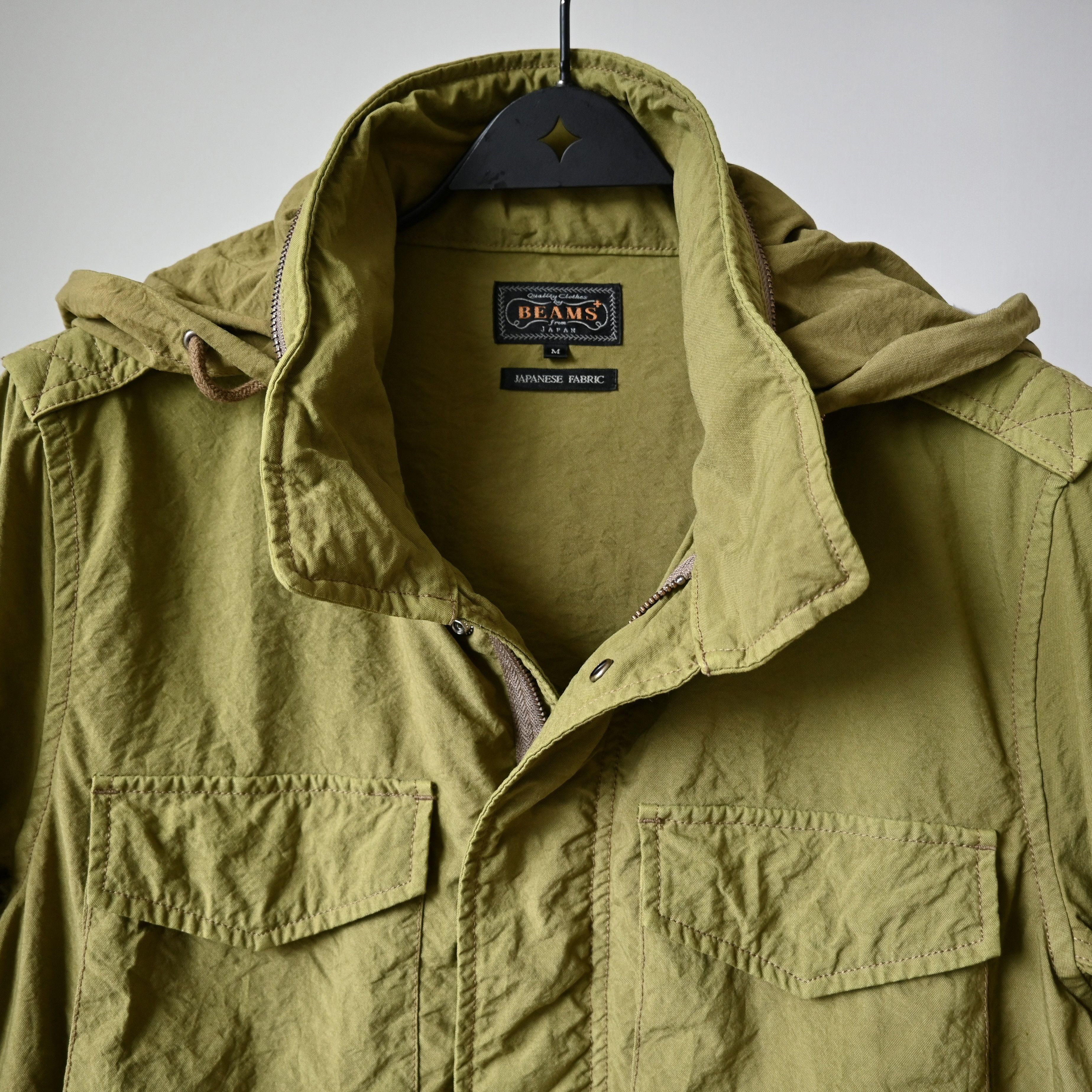 Beams Plus BEAMS Plus nylon shell M/65 type jacket, yellow olive Size US M / EU 48-50 / 2 - 7 Thumbnail