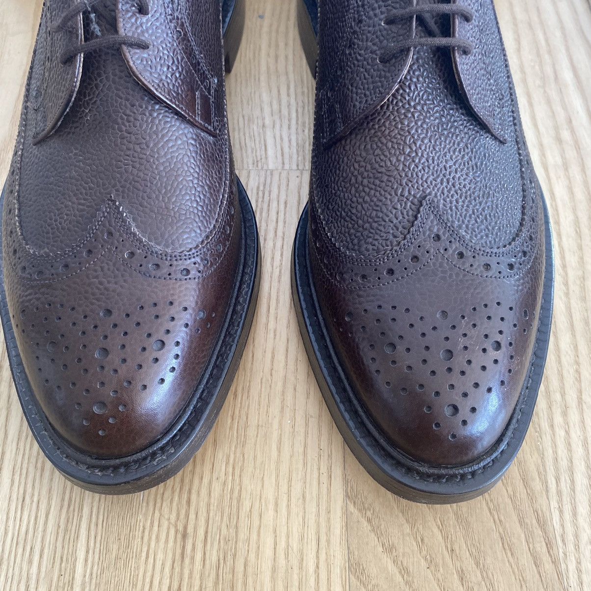 Thom Browne Thom Browne Brown Wingtip Grain Leather Dress Shoes Size US 12.5 / EU 45-46 - 4 Thumbnail