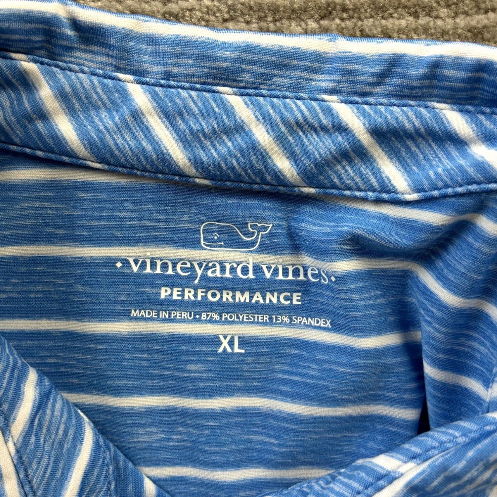 Vineyard Vines Vineyard Vines Polo Shirt Mens XL Blue Striped Golf Performance Short Sleeve Mulit-Label Logo Casual Activewear Shirt Size US XL / EU 56 / 4 - 6 Thumbnail