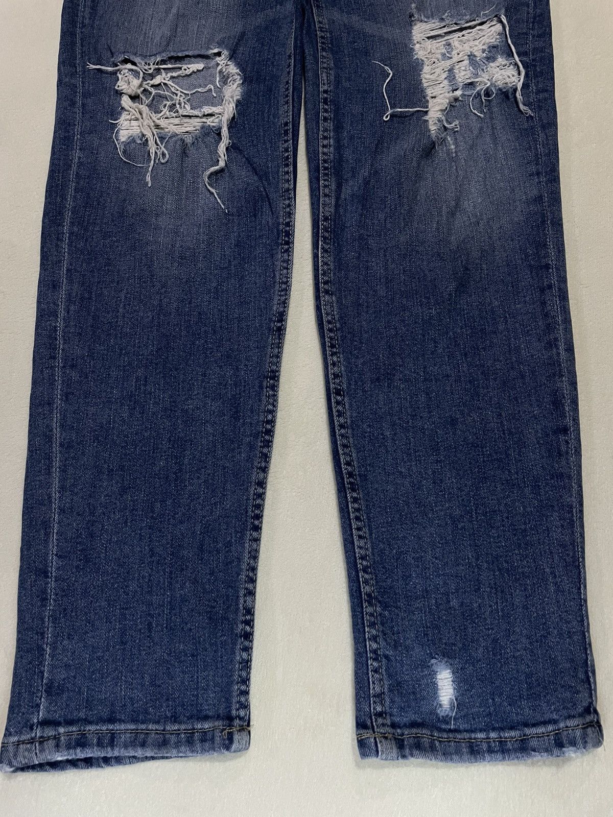Divided Vintage Skinny Distress Faded Denim Jeans Size US 27 - 3 Thumbnail