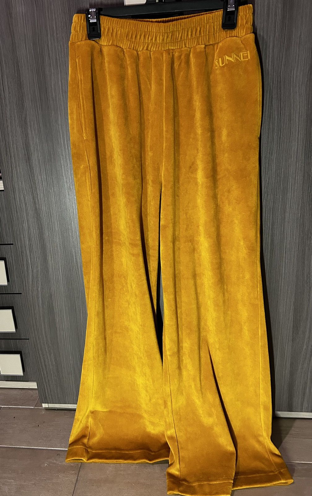 image of Sunnei Velour Yellow Pants, Men's (Size 28)