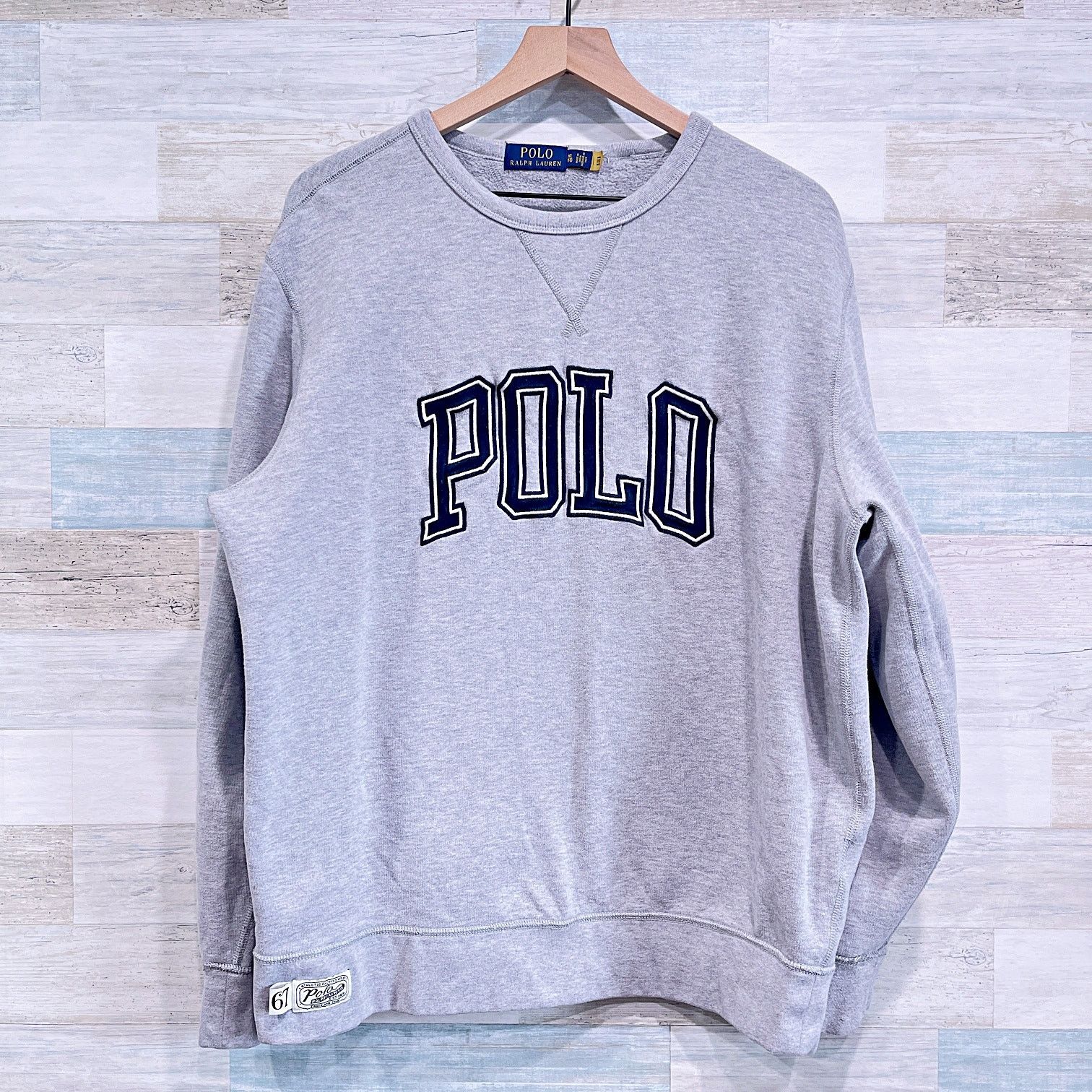 Polo Ralph Lauren POLO Ralph Lauren Applique Logo Sweatshirt Gray Mens XL Size US XL / EU 56 / 4 - 1 Thumbnail