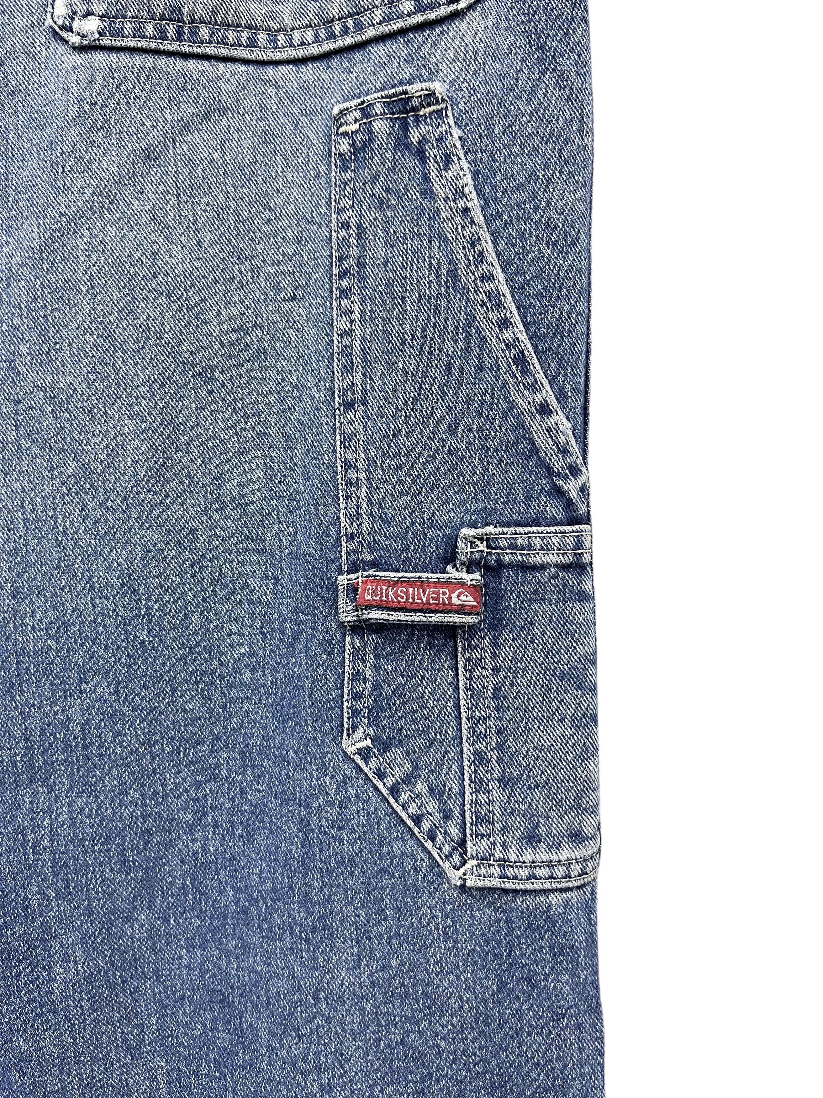 Quiksilver × Vintage 🌊Vintage 90’s QUIKSILVER Carpenter Relaxed Fit Baggy Denim Size US 30 / EU 46 - 10 Thumbnail