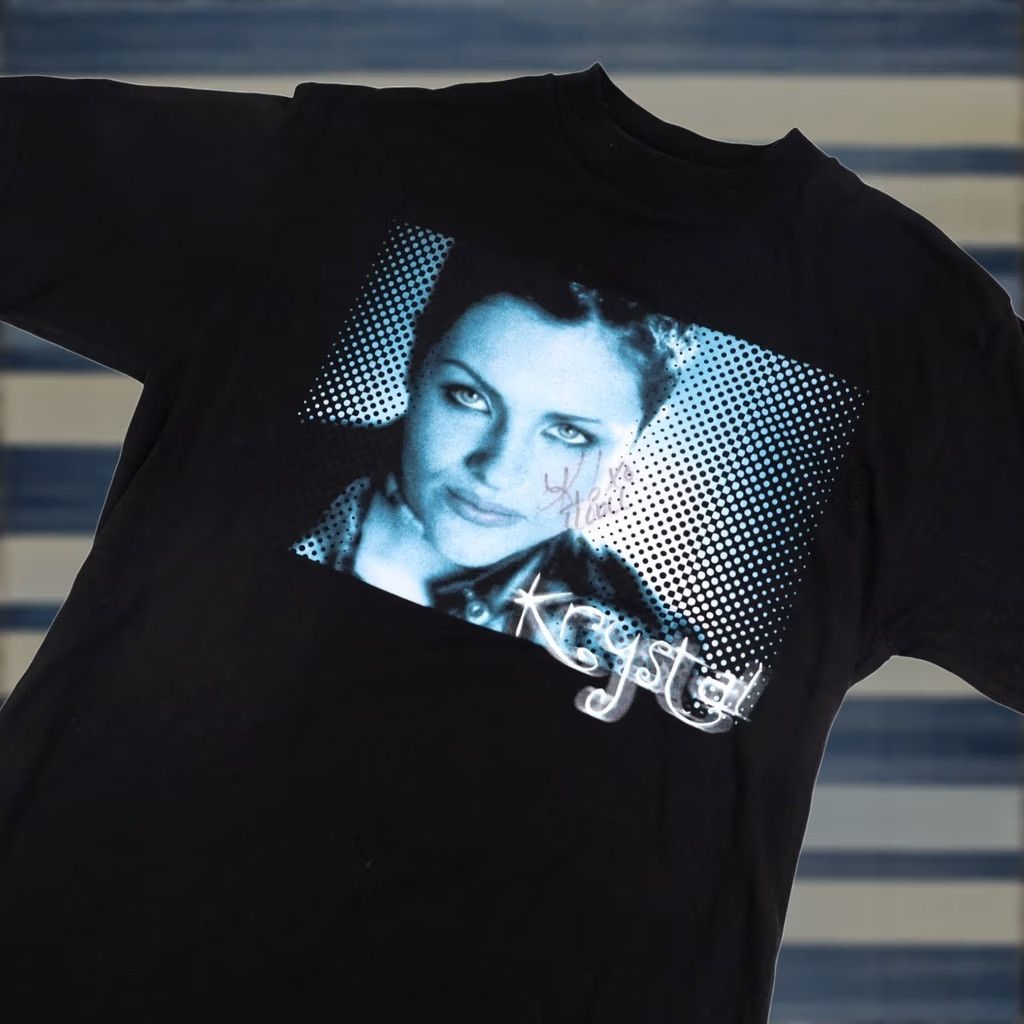 Vintage VINTAGE Giant Krystal Harris Signed Graphic Band Tee Black Mens Medium Size US M / EU 48-50 / 2 - 1 Thumbnail