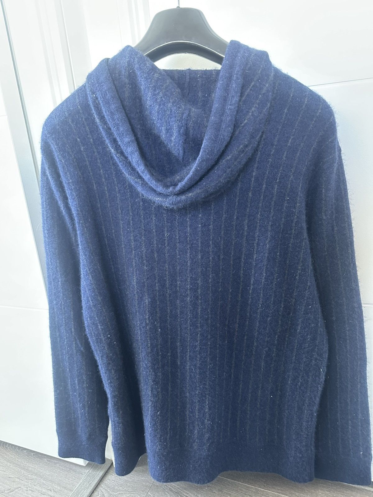 Polo Ralph Lauren 100% Cashmere Pinstripe Hoodie Size US L / EU 52-54 / 3 - 2 Thumbnail