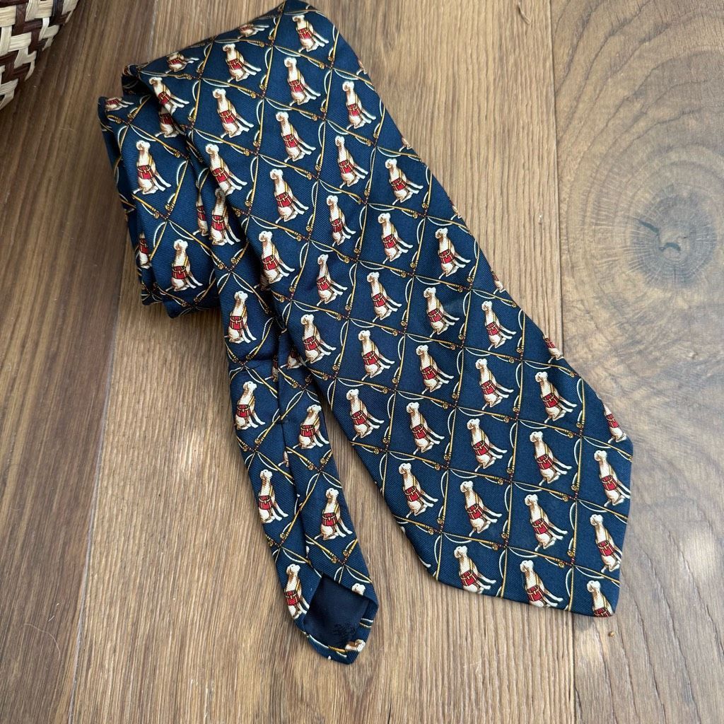 Brooks Brothers Brooks Brothers 100% Silk Tie Dog Navy Blue Size ONE SIZE - 1 Thumbnail
