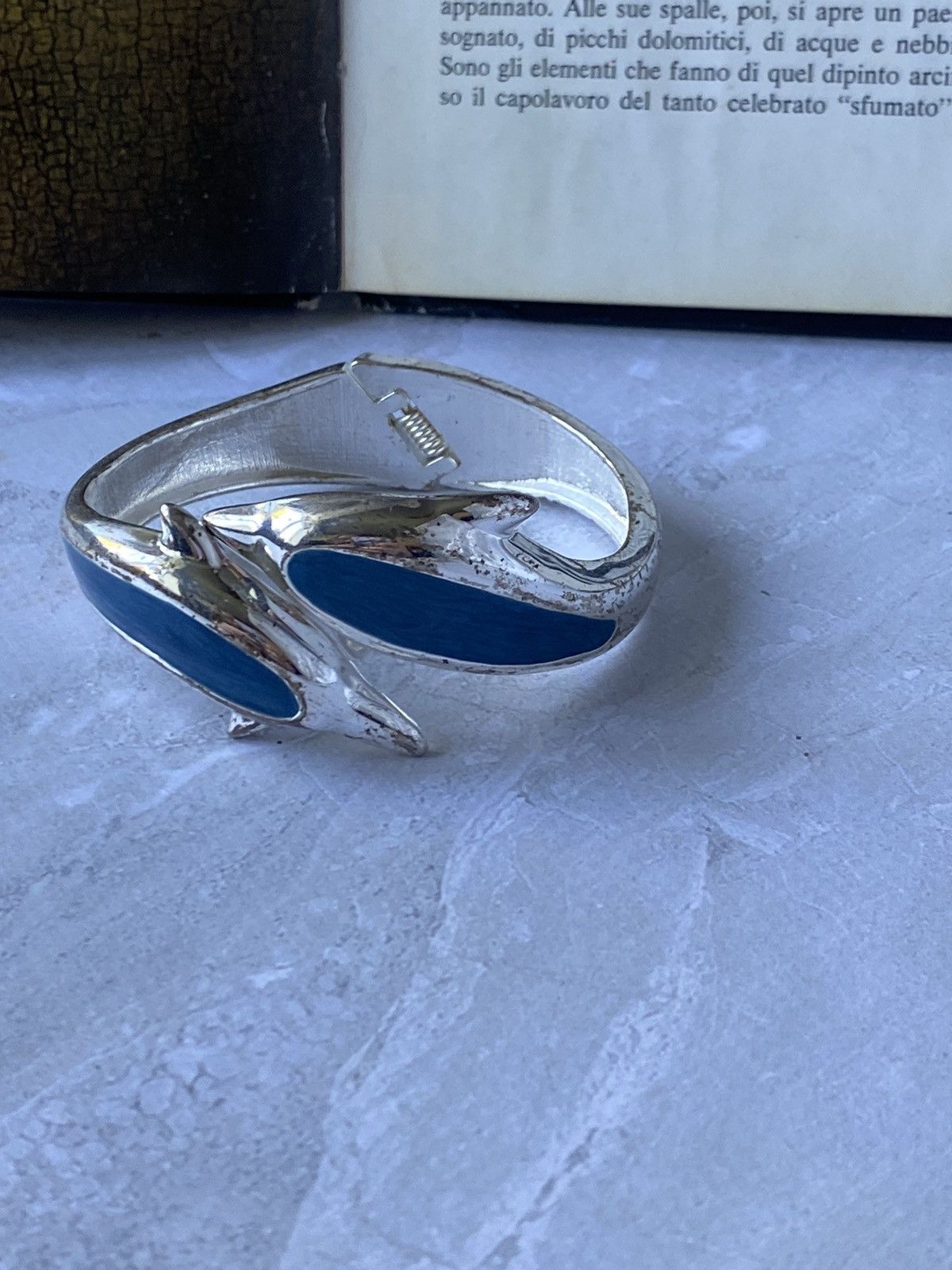 Japanese Brand × Jewelry × Vintage Vintage Dolphin Bracelet w/ Blue Enamel Size ONE SIZE - 9 Thumbnail