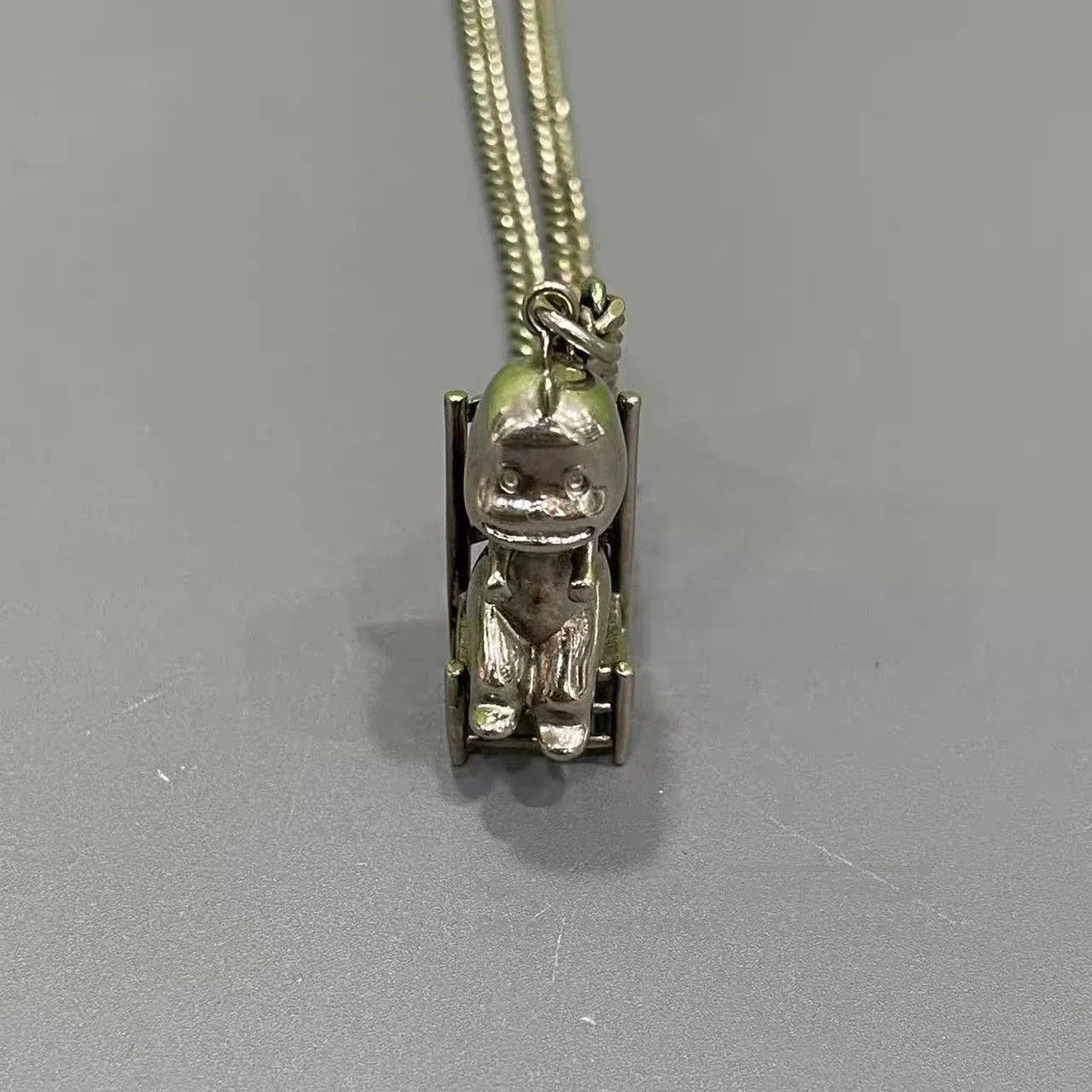 Dior Silver Pendant Necklace with Detailed Design. Size ONE SIZE - 2 Thumbnail