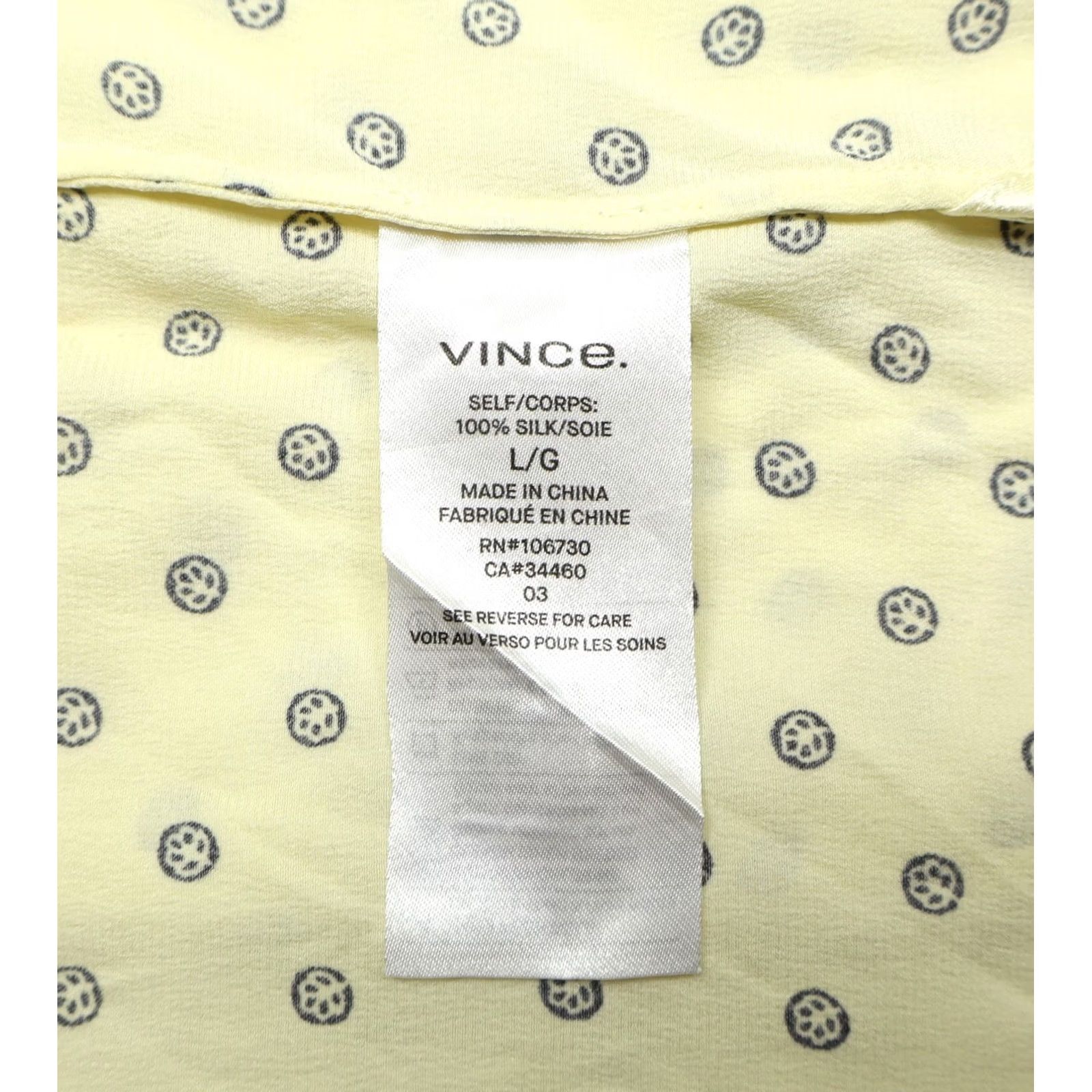 Vince Vince Blouse Shirt Women Silk Cap Sleeve 3 Button Split Neck Yellow L Size L / US 10 / IT 46 - 5 Thumbnail