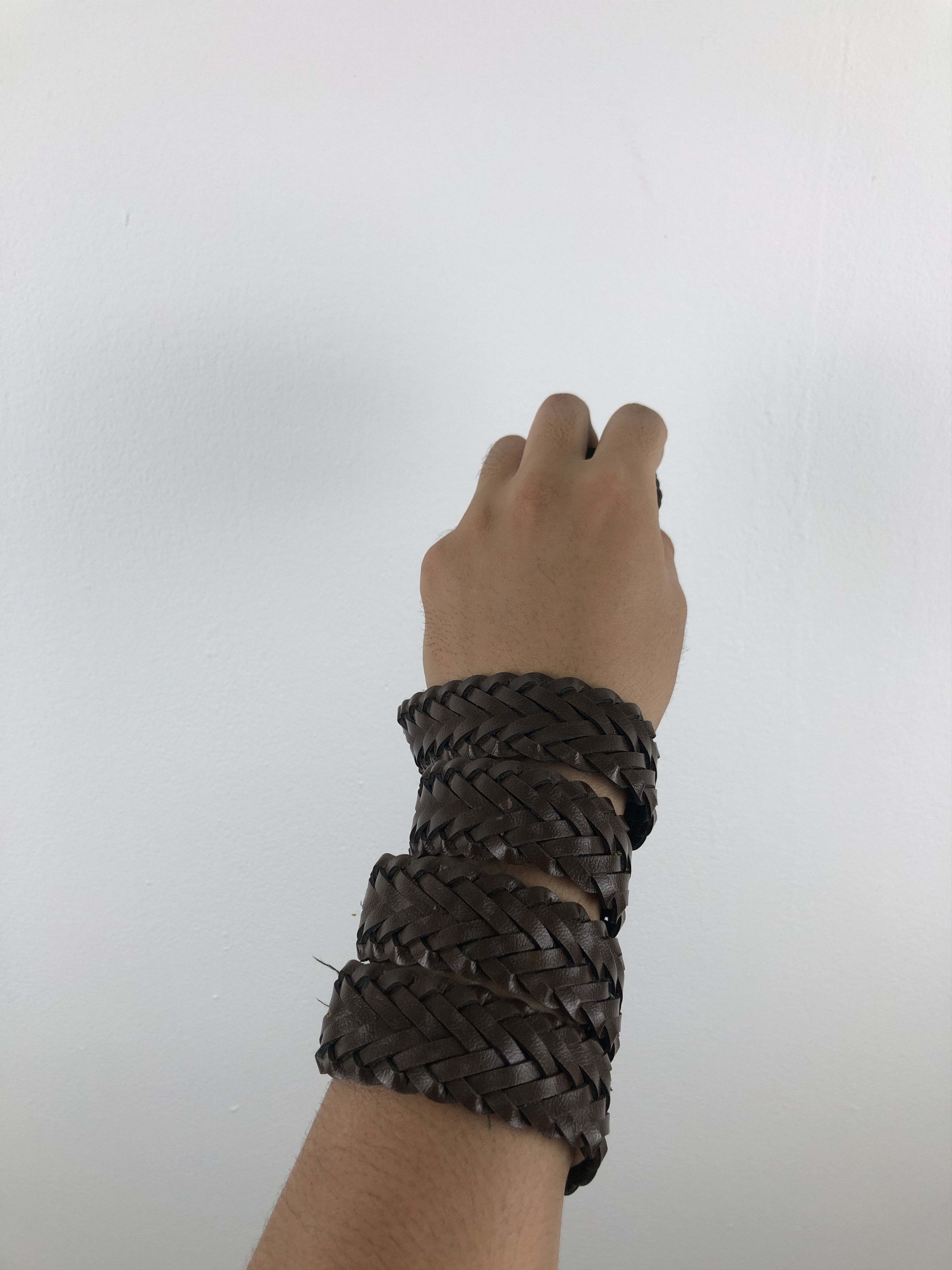 Leather 70s Braided Buckle Belt B0007 Size ONE SIZE - 2 Thumbnail
