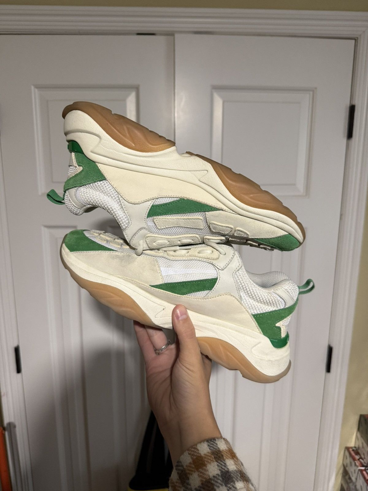 Amiri Amiri Cream/Green Bone Sneakers Size US 10 / EU 43 - 2 Thumbnail