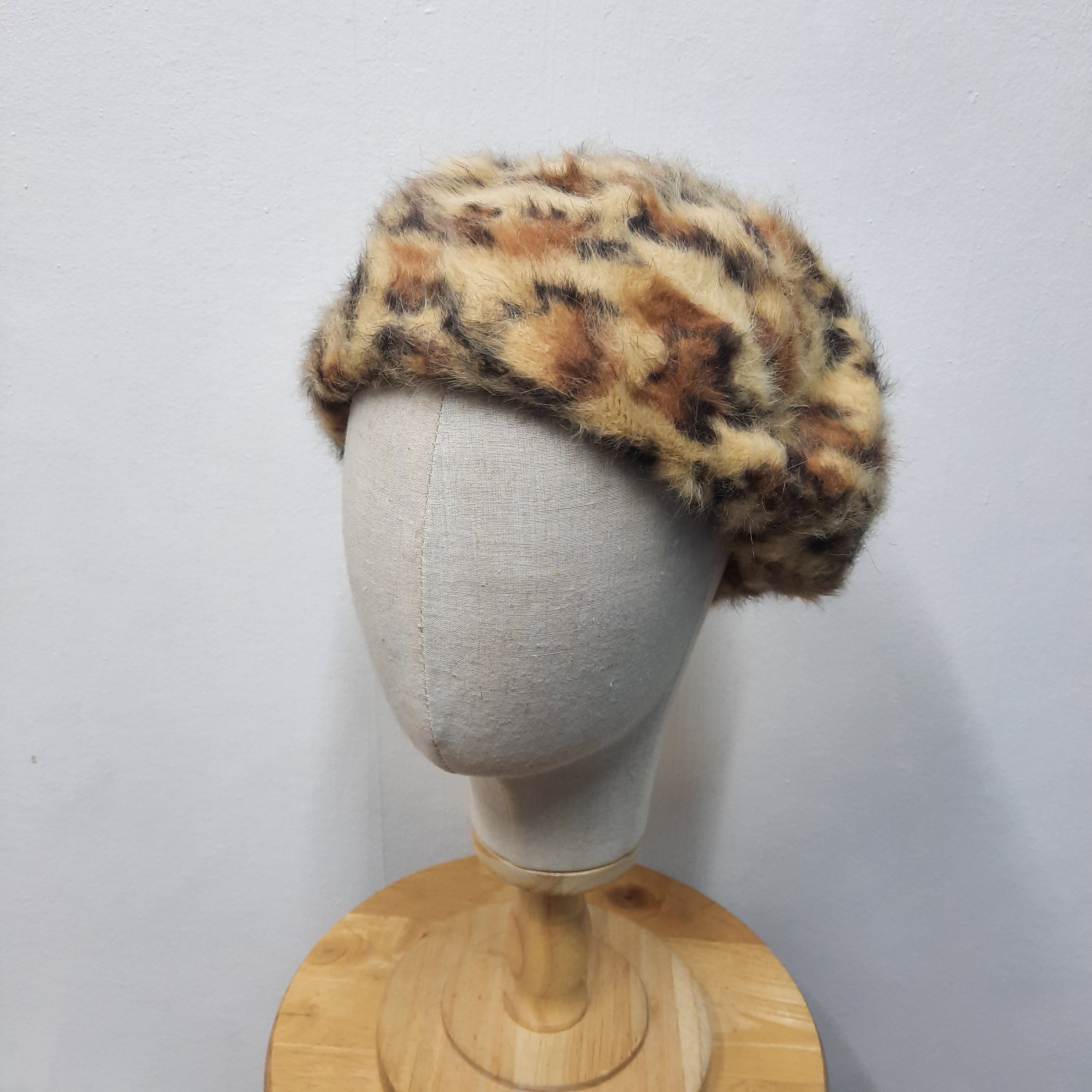 Japanese Brand 💥 Filippo catarzi made in italy leopard fur beret hat Size ONE SIZE - 4 Thumbnail
