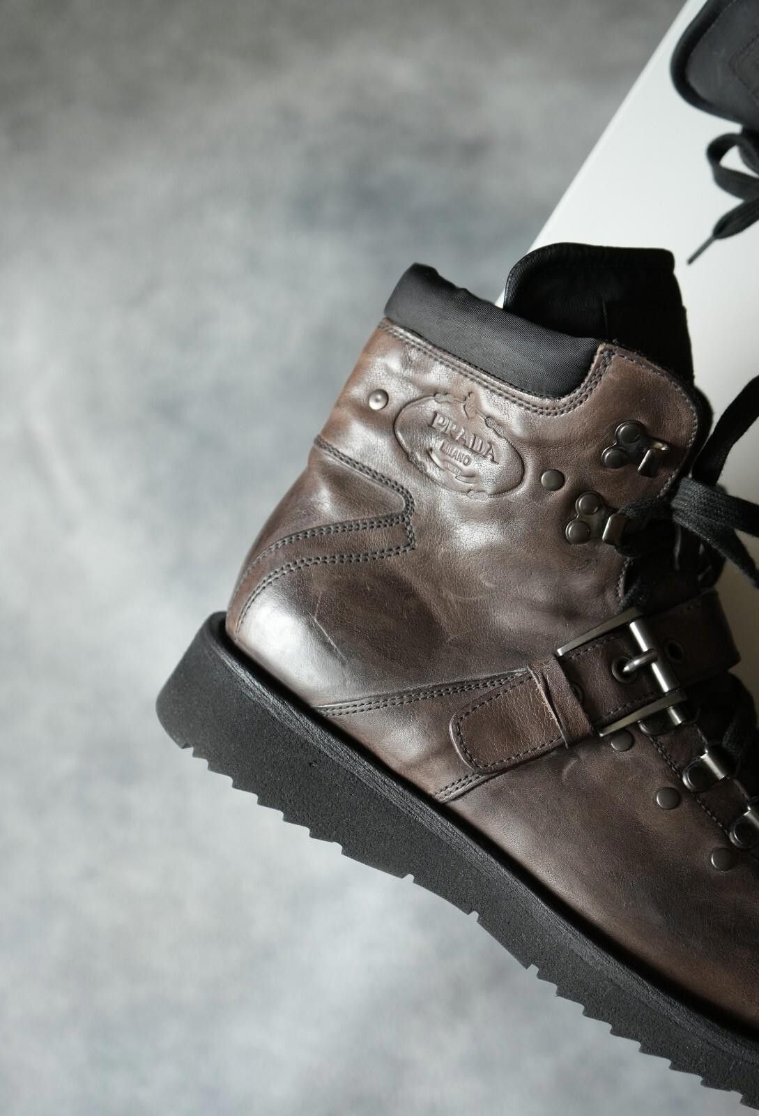 Prada NEW FW2011 Prada Hiking Buckle Trimmed Men Boots US9.5 Size US 9.5 / EU 42-43 - 3 Thumbnail