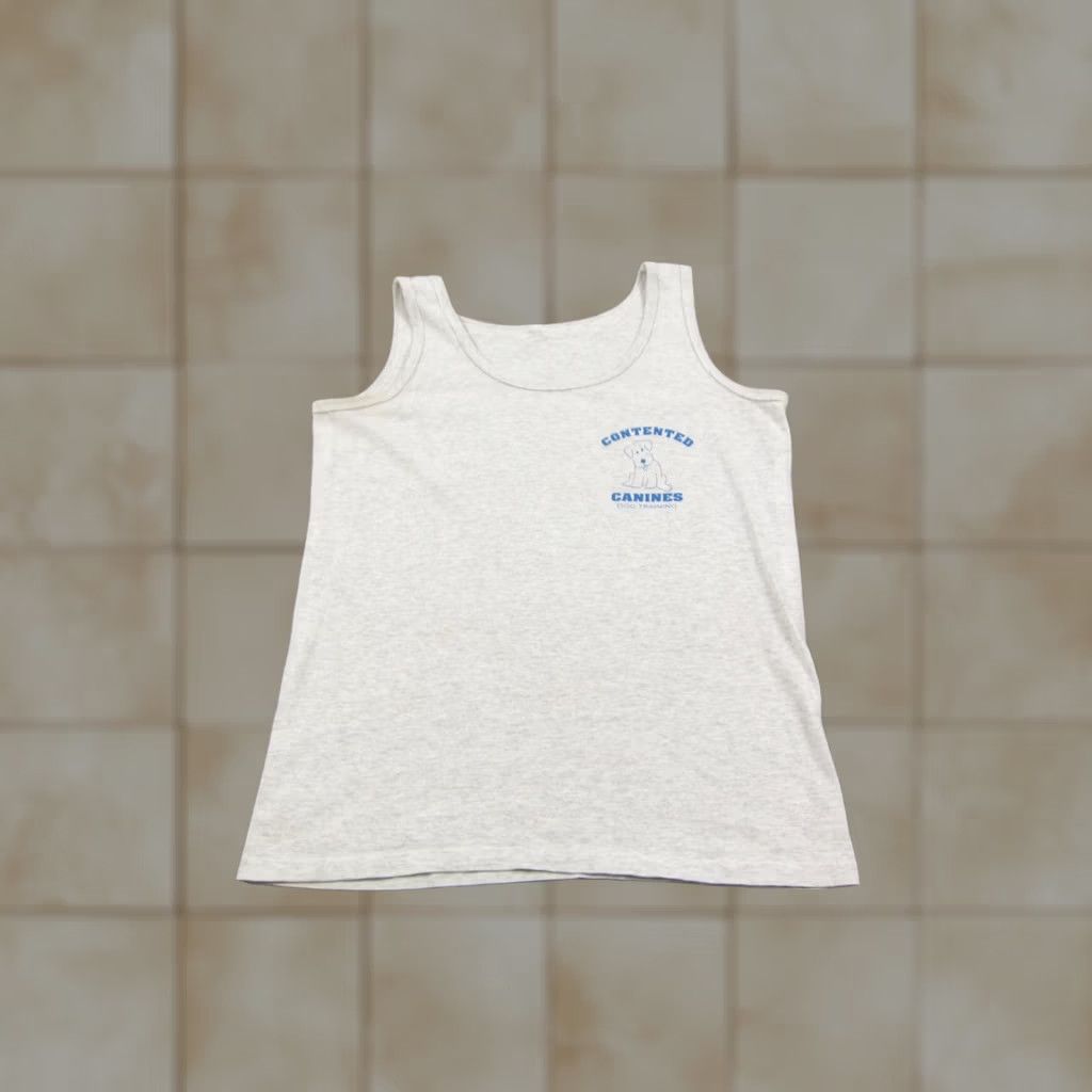 Vintage VINTAGE Tank Top Womens S Gray 90s Retro Dog Contented Canines Basic Sleeveless Scoop Neck Pullover Casual Workwear Mens Womens Girls Boys? Size S / US 4 / IT 40 - 1 Thumbnail
