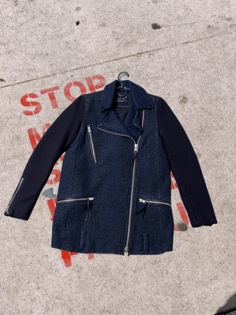 Allsaints AllSaints Jacket Size 4 Womens Blue Biker Zipper Size S / US 4 / IT 40 - 1 Thumbnail