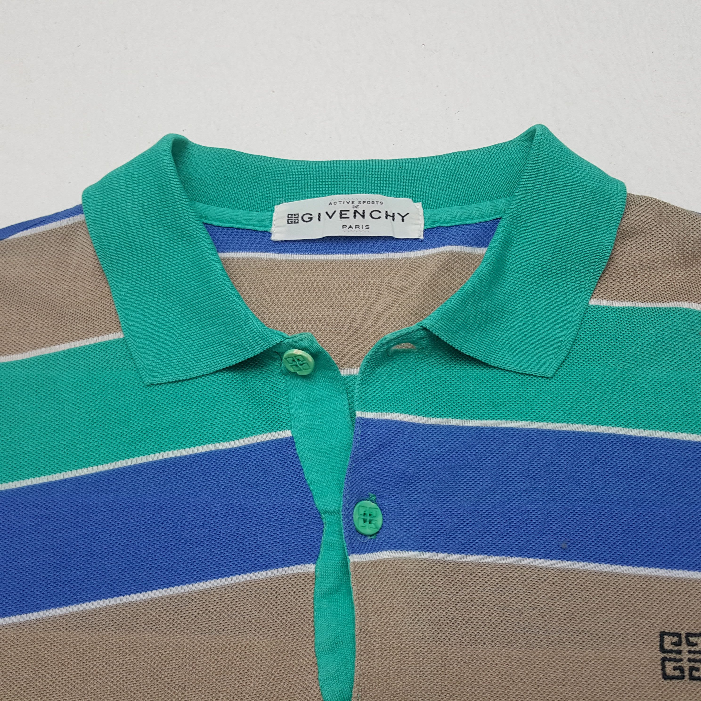 Givenchy × Vintage Vintage Givenchy Striped Polos Shirt Size US XS / EU 42 / 0 - 4 Thumbnail