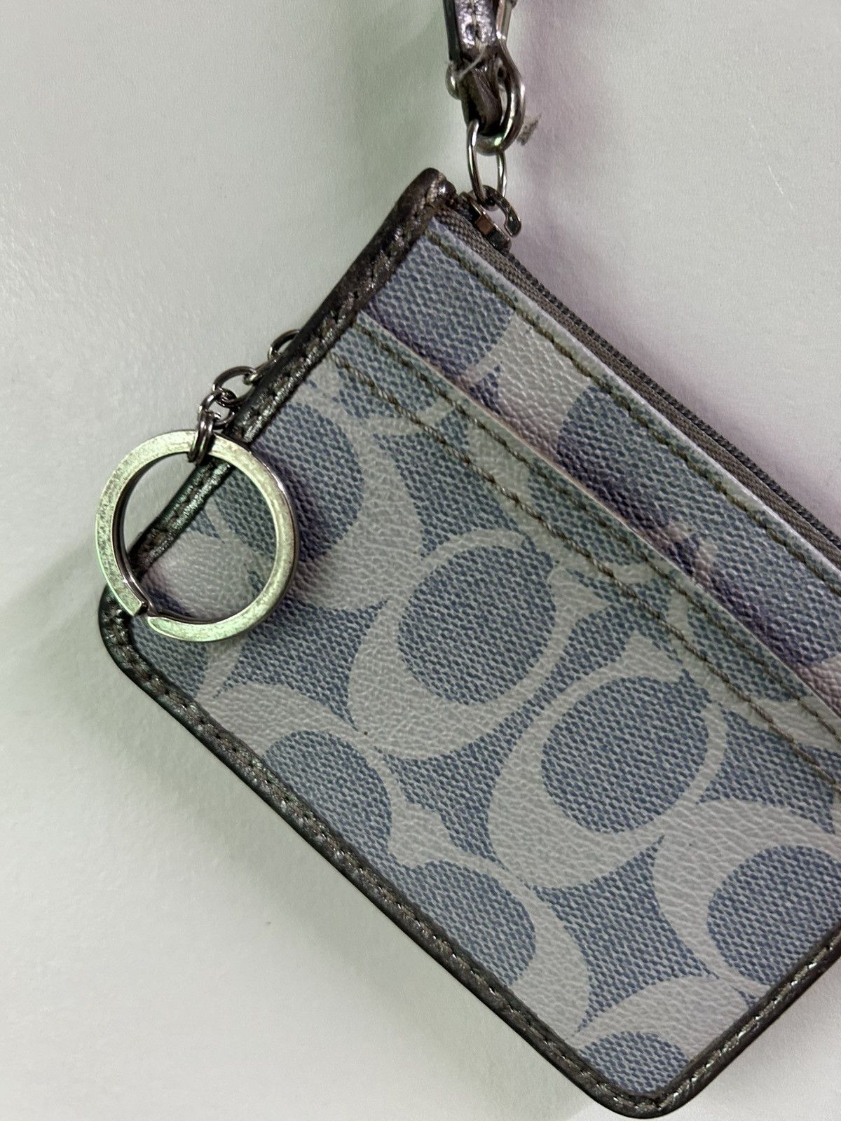 Coach Monogram Signature Lanyard Silver/Khaki ID Case Size ONE SIZE - 10 Thumbnail