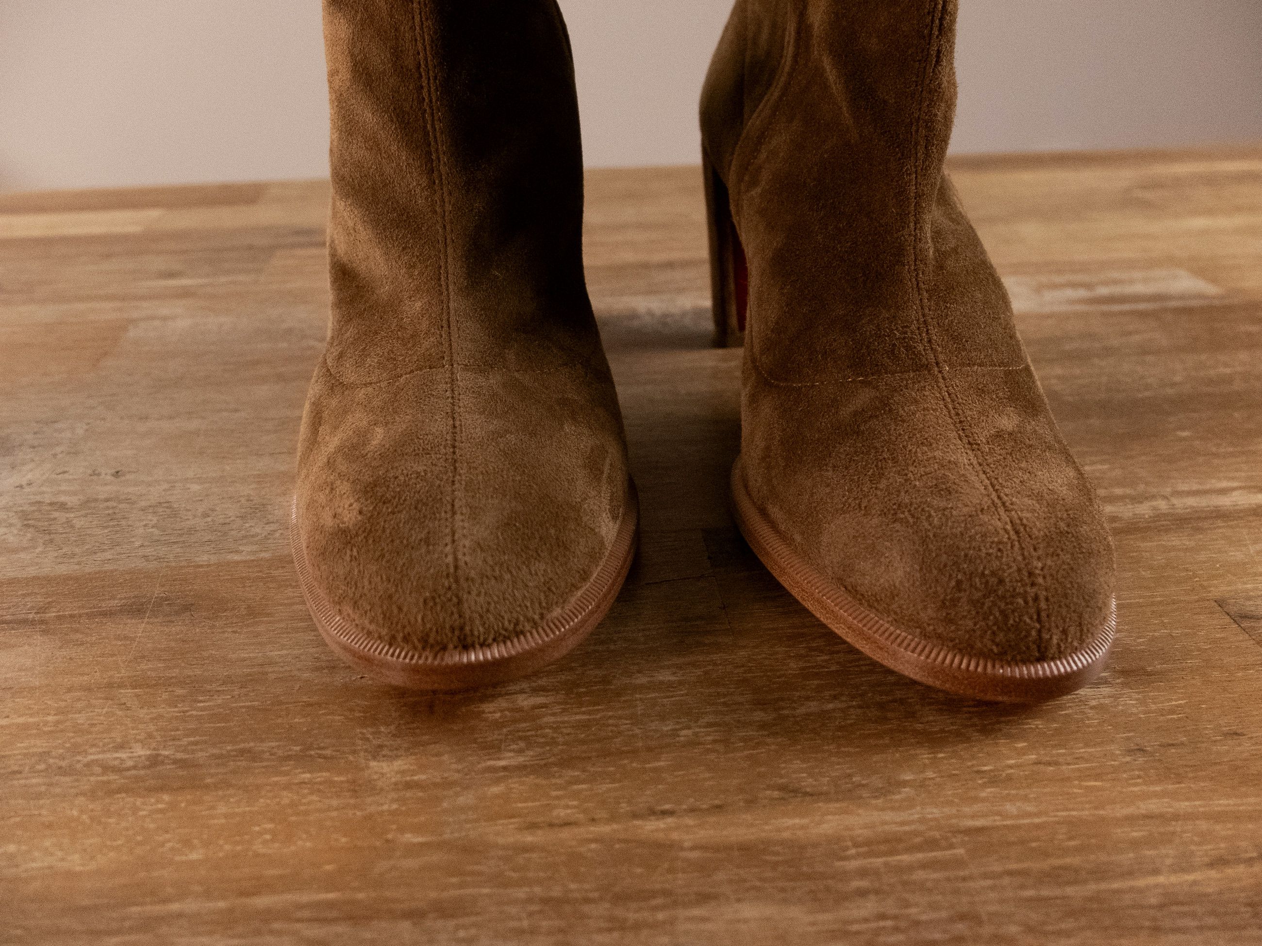 Christian Louboutin CHRISTIAN LOUBOUTIN Stretchadoxa brown suede tall boots 7 37 Size US 7 / IT 37 - 5 Thumbnail