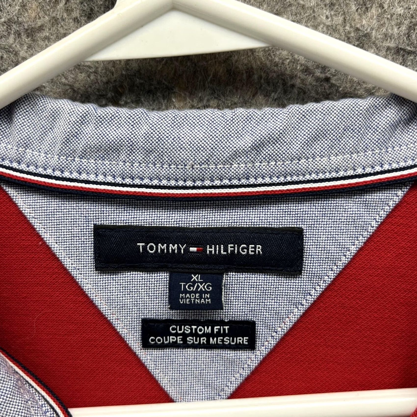Tommy Hilfiger Tommy Hilfiger Polo Shirt Men XL Red Regular Fit Short Sleeve Button Collar 100% Cotton Logo Solid Vintage: No Size US XL / EU 56 / 4 - 5 Thumbnail