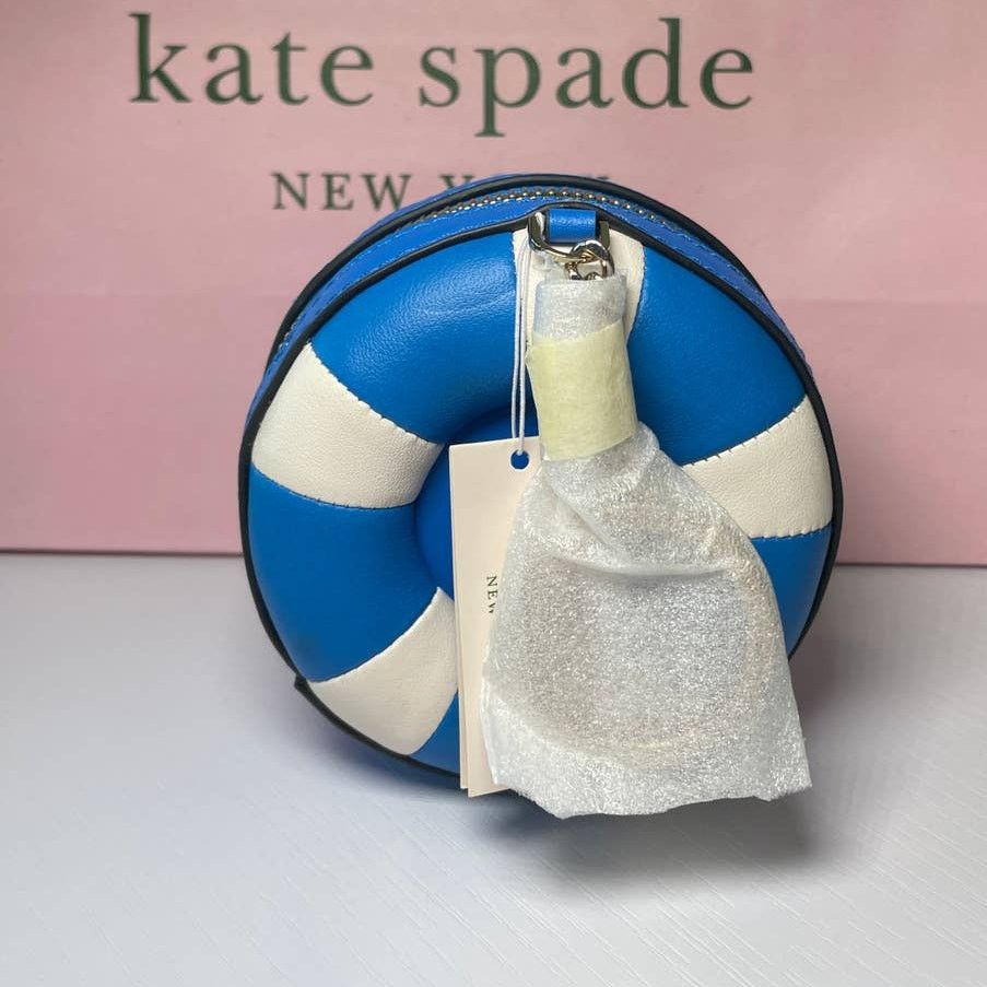Kate Spade Kate Spade Pool Float Coin Purse Blue White Leather Splash Size ONE SIZE - 3 Thumbnail