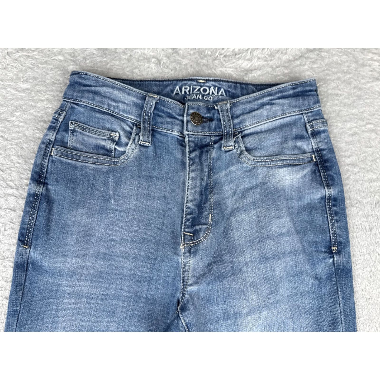 Vintage Arizona Jean Co Jeans Womens 1 Blue Skinny Stretch Mid Rise Five Pocket Denim Jeans Size 25" / US 0 / IT 36 - 4 Thumbnail