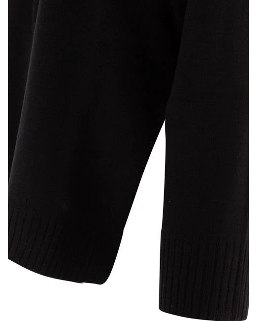 Loulou de Saison o1s22i1n1024 Safi Wool Cashmere Pullover Sweater in Black Size S / US 4 / IT 40 - 4 Thumbnail