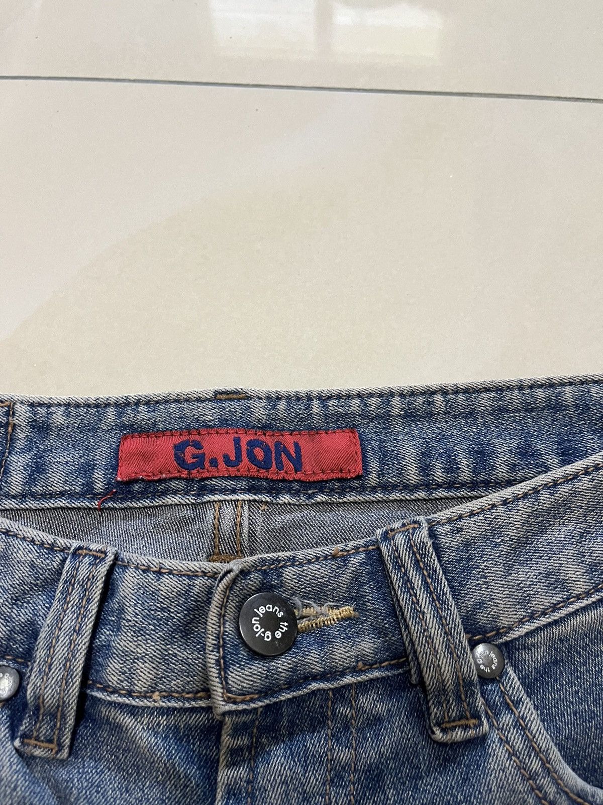 Tornado Mart Flare Jeans G.JON roses distressed low rise rusty denim Size US 29 - 8 Thumbnail