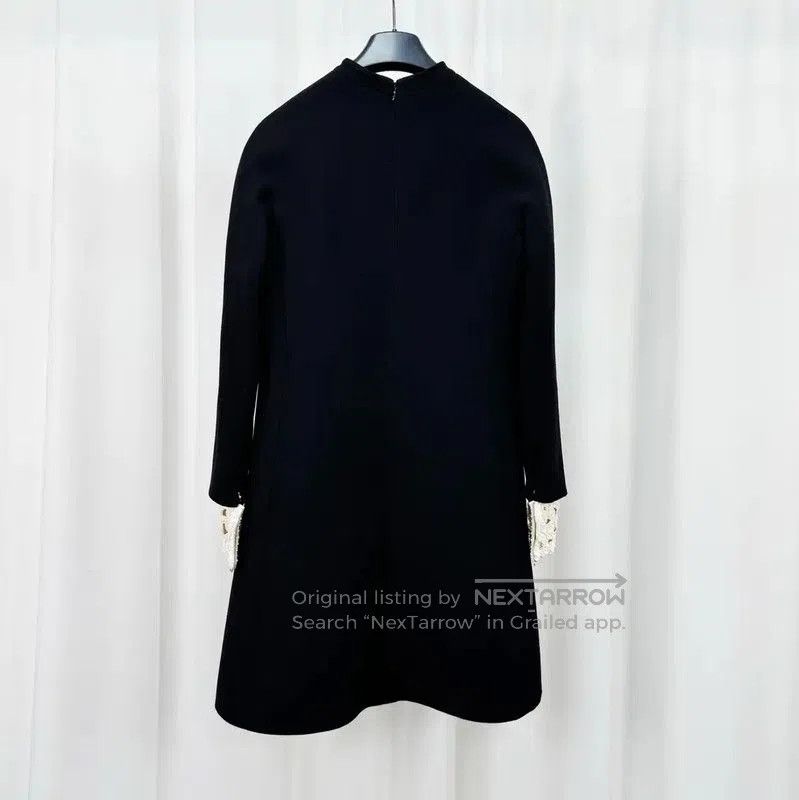 Valentino Valentino Black Wool Blend Long Sleeve Dress . Size L / US 10 / IT 46 - 2 Thumbnail