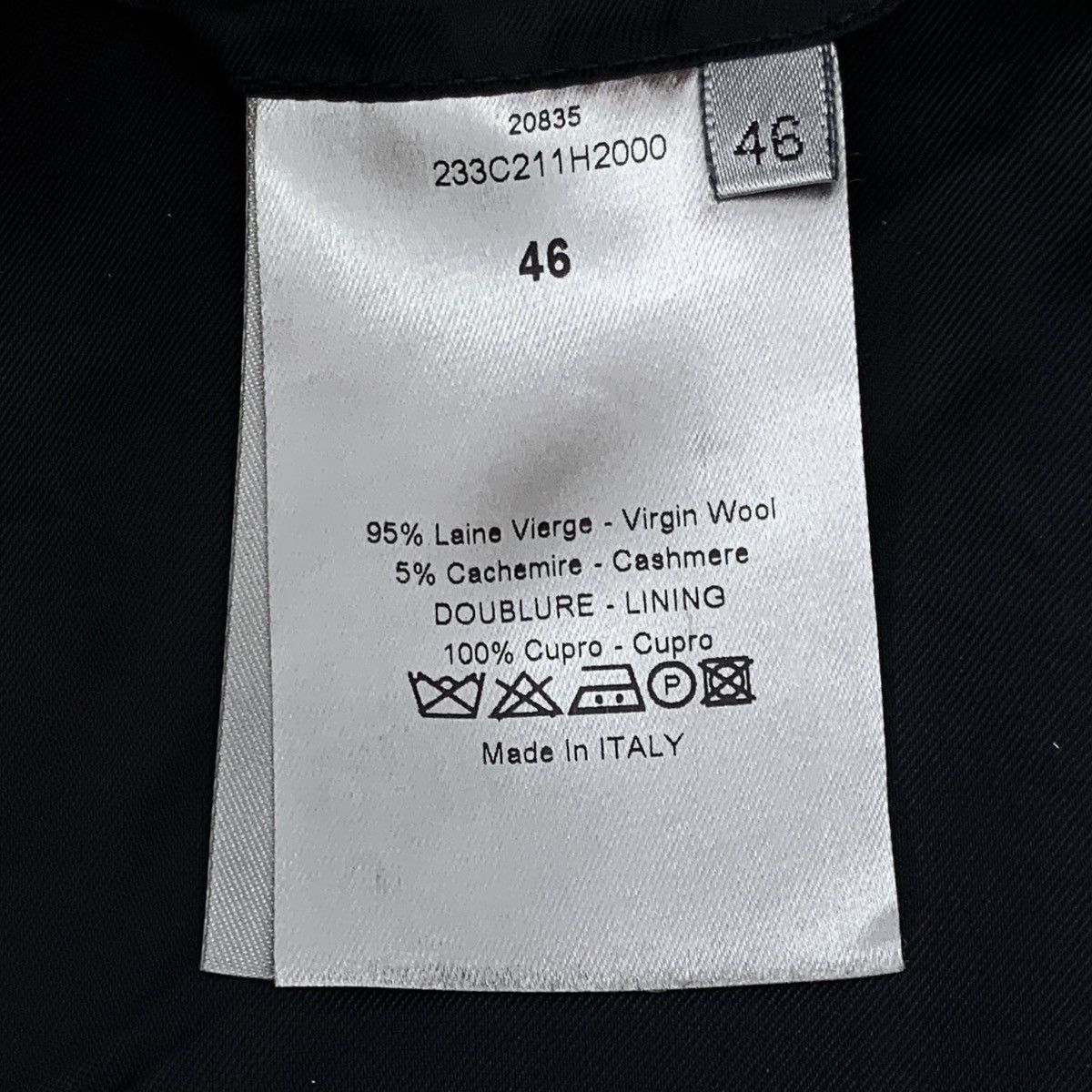 Dior Dior Black Wool Lapel Single Breasted Long Sleeve Blazer Size S / US 4 / IT 40 - 7 Thumbnail
