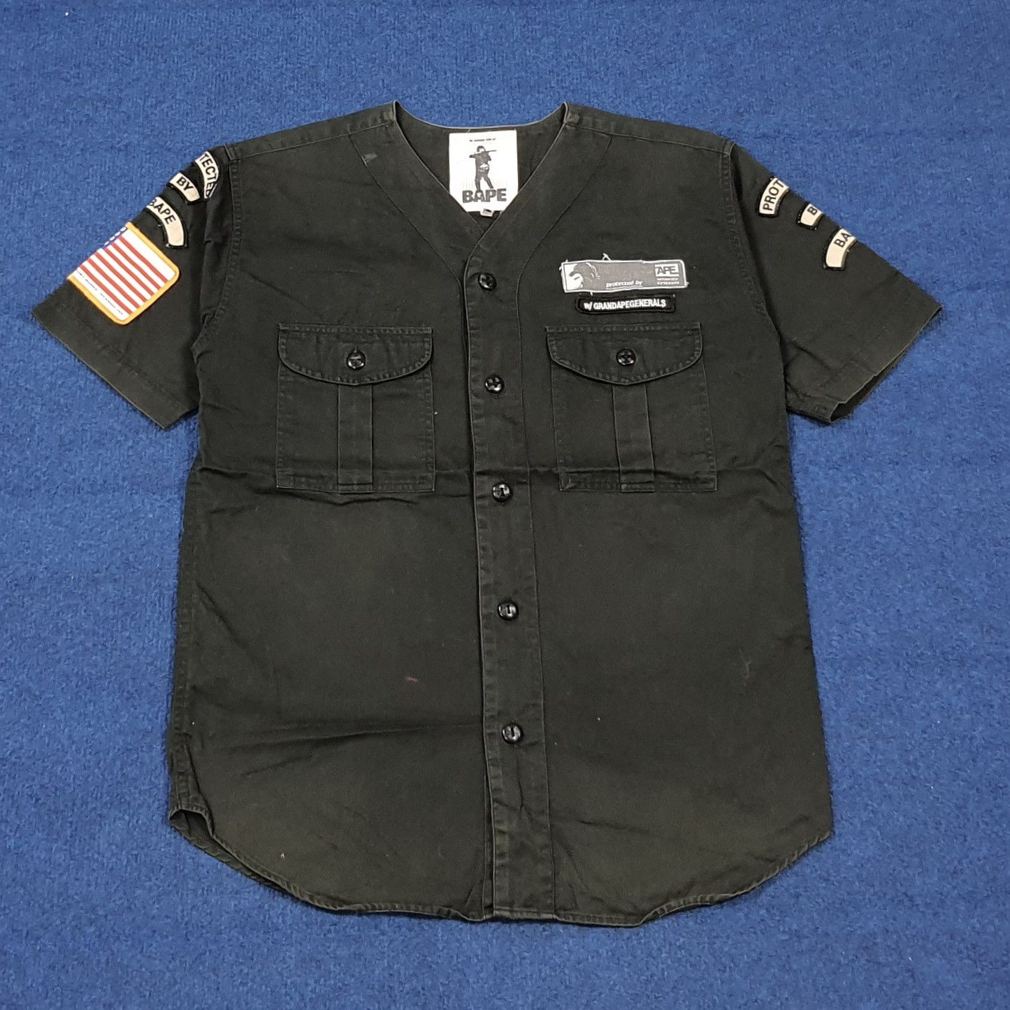 Bape Vintage Rare 90s BAPE Baseball Button Up Shirt C285N28 Size US M / EU 48-50 / 2 - 1 Thumbnail