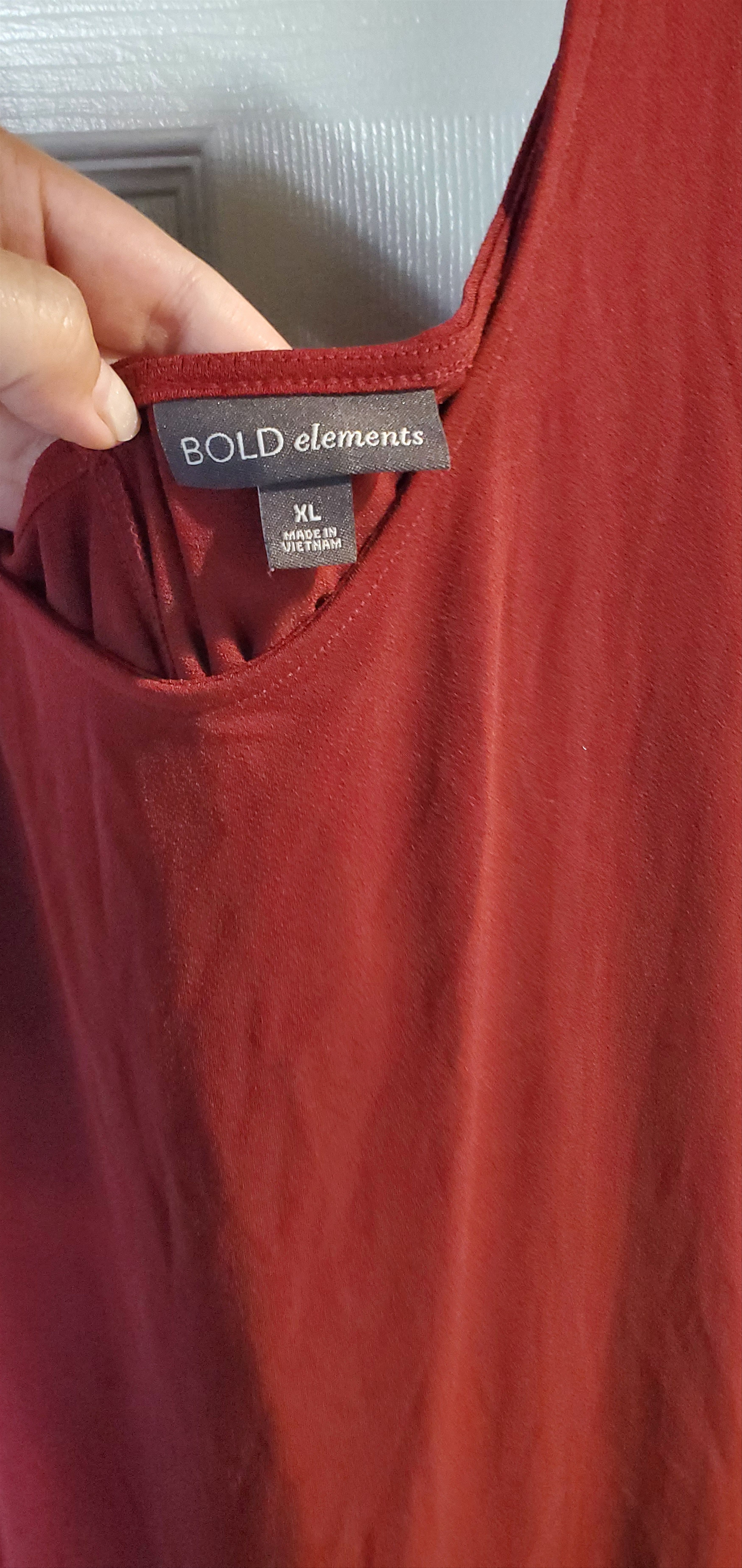Other Burgundy Blouse w/ Built in Crystal Choker (XL) Size XL / US 12-14 / IT 48-50 - 4 Thumbnail