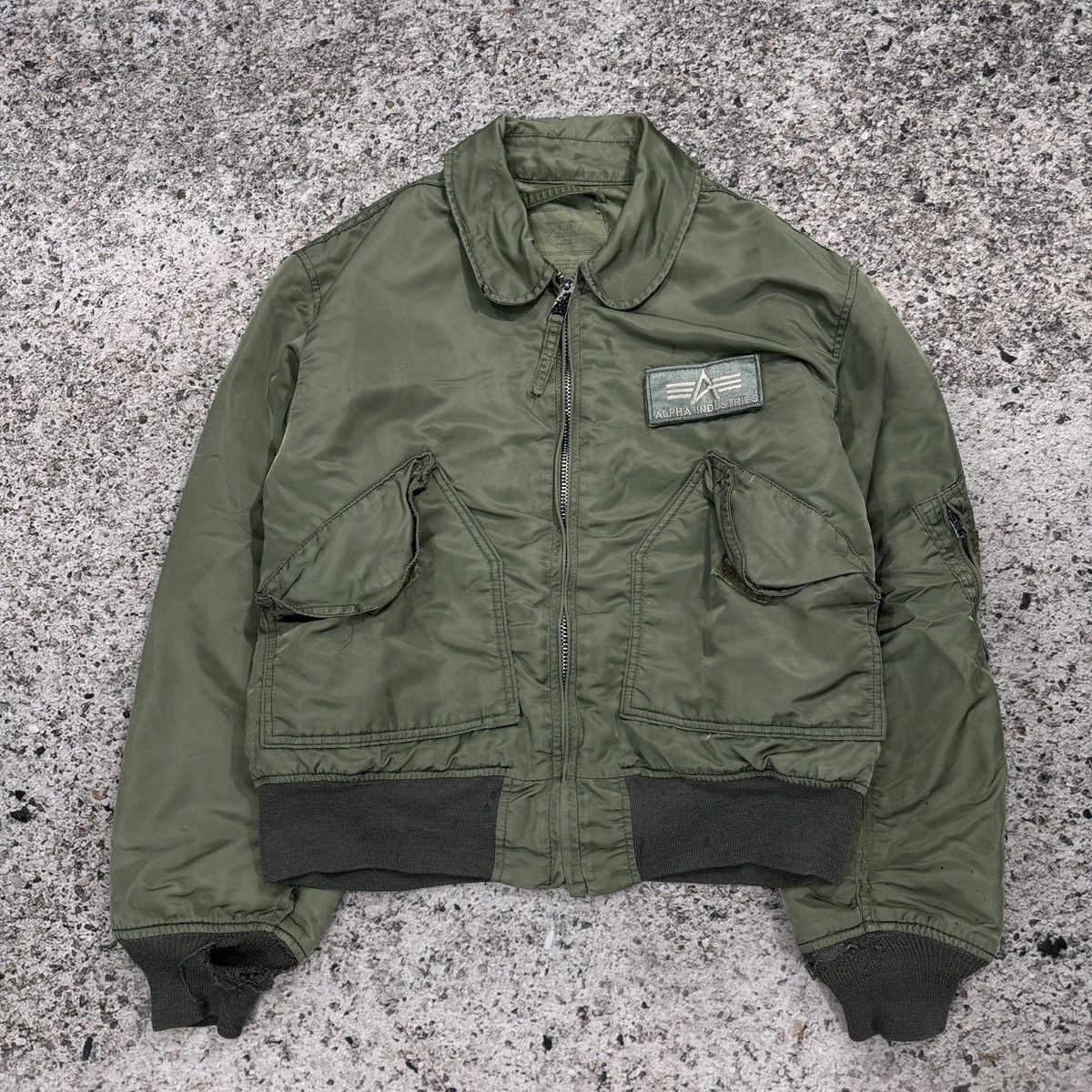 Vintage 1980s Faded Thrashed CWU 45-P Flight Bomber Jacket Size US L / EU 52-54 / 3 - 7 Thumbnail