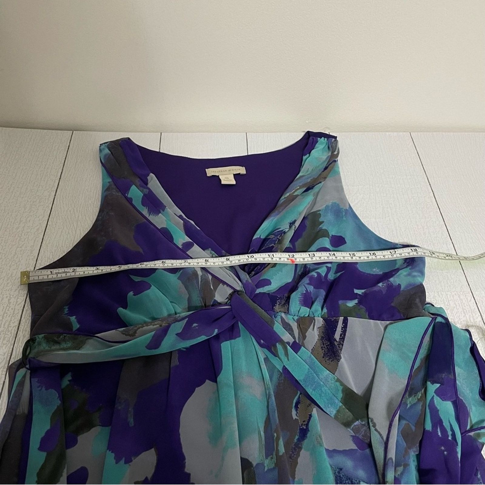 Other Jonathan Martin Size 14 Abstract Watercolor A-Line Dress Size XL / US 12-14 / IT 48-50 - 4 Thumbnail