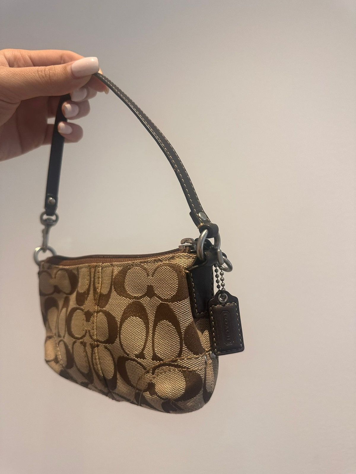 Coach Coach Signature Black Leather Trim Wristlet Size ONE SIZE - 2 Thumbnail