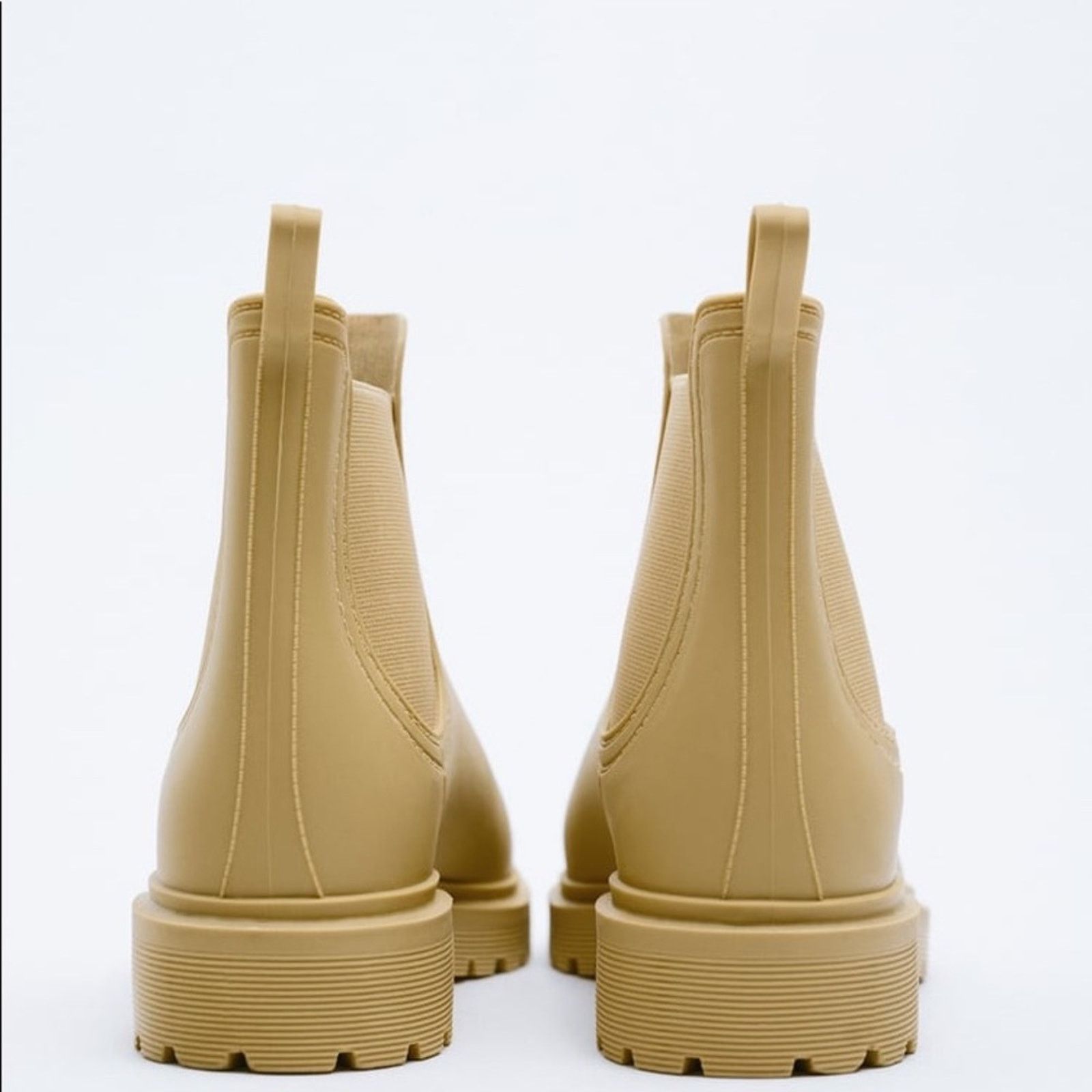 Zara ZARA ANKLE RAIN BOOTS CAMEL BROWN Size US 8 / IT 38 - 4 Thumbnail