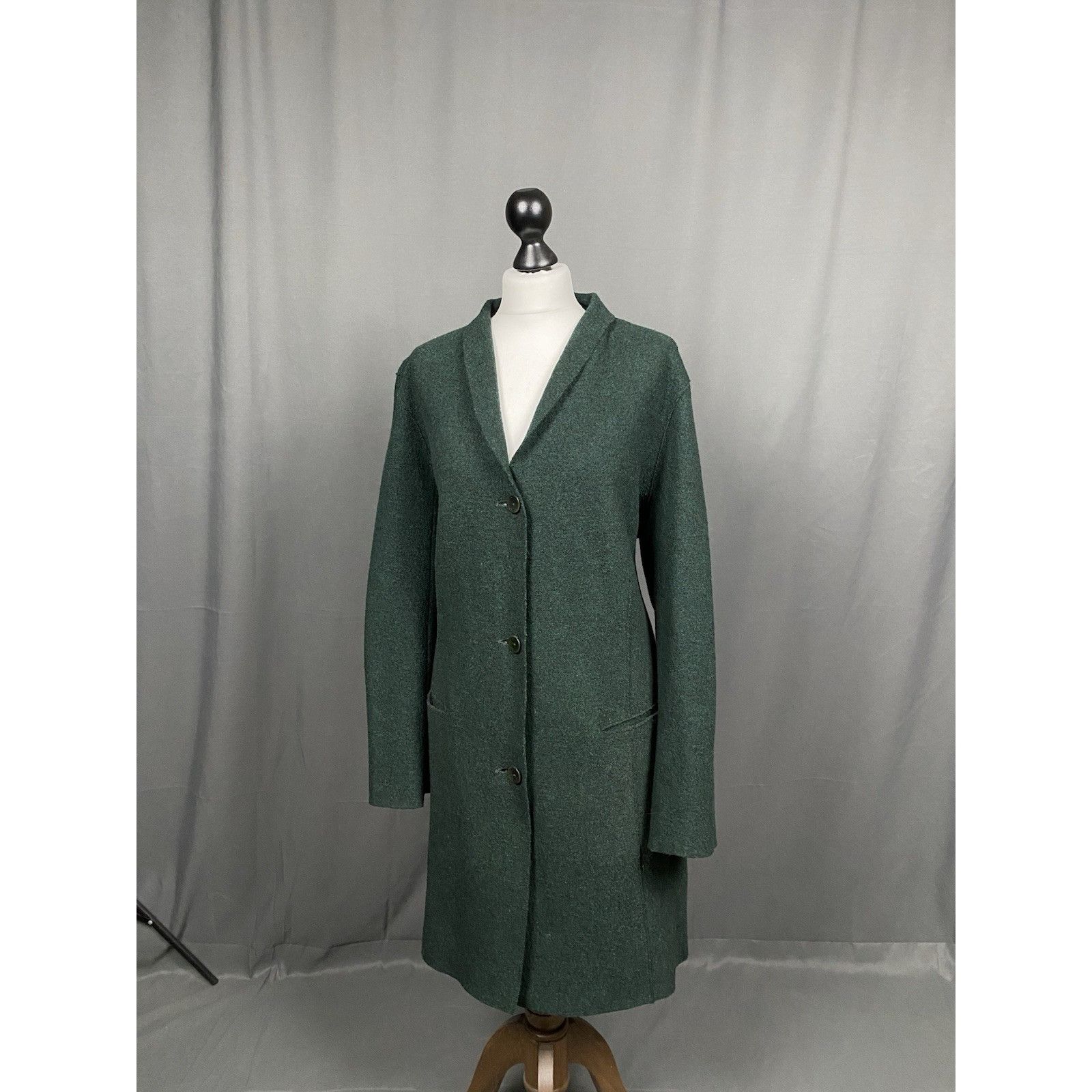 OSKA Oska Boiled Wool Women's Green Long Over Coat Size 3 Size M / US 6-8 / IT 42-44 - 4 Thumbnail