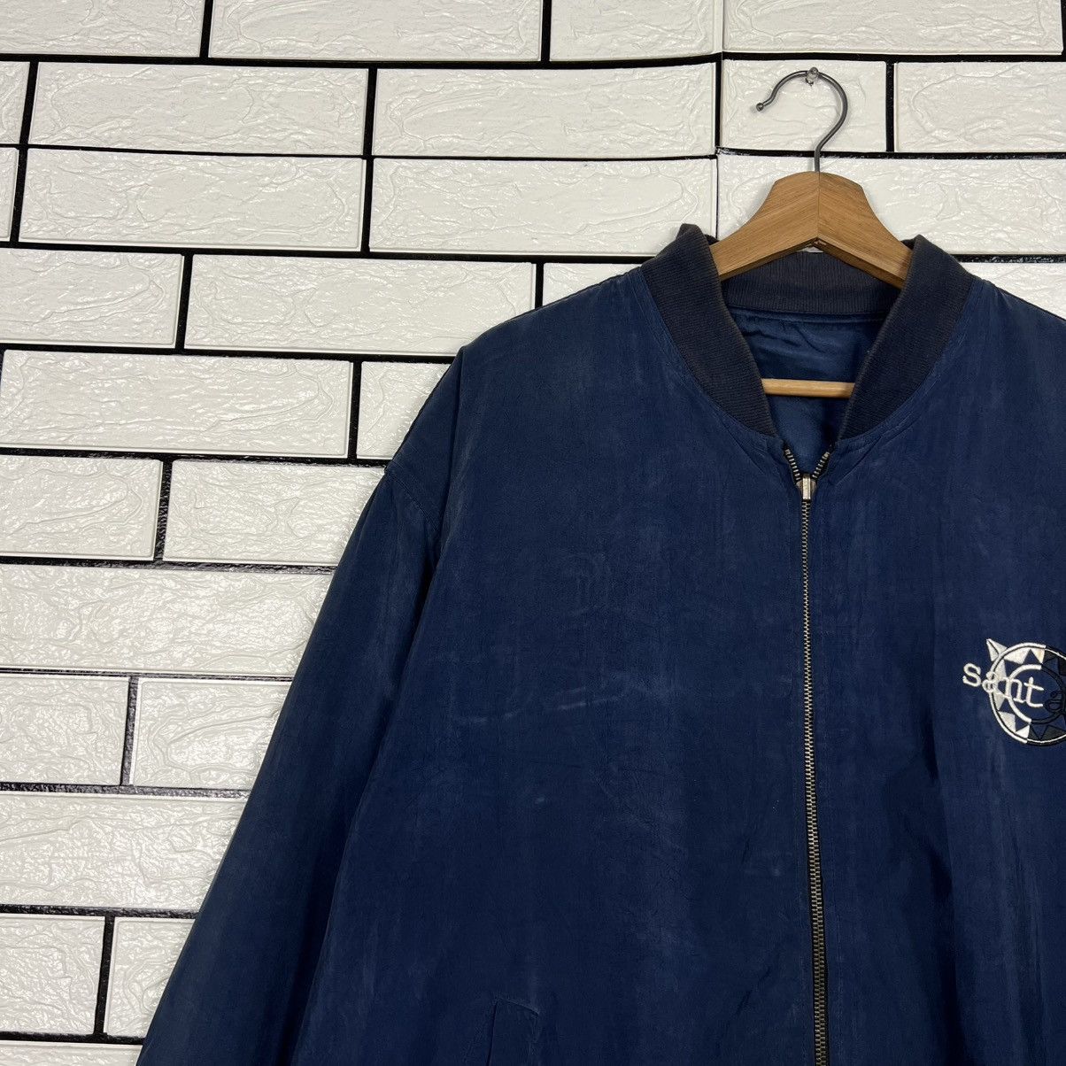 Japanese Brand Vintage SANTAFE Embroidery Big Logo Bomber Jacket #3988-C181 Size US XL / EU 56 / 4 - 5 Thumbnail