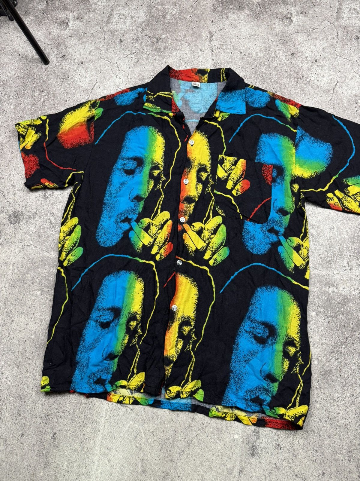 Bob Marley Vintage Bob Marley Y2K Smoking Hawai Overprinted Shirt Japan Size US M / EU 48-50 / 2 - 2 Thumbnail