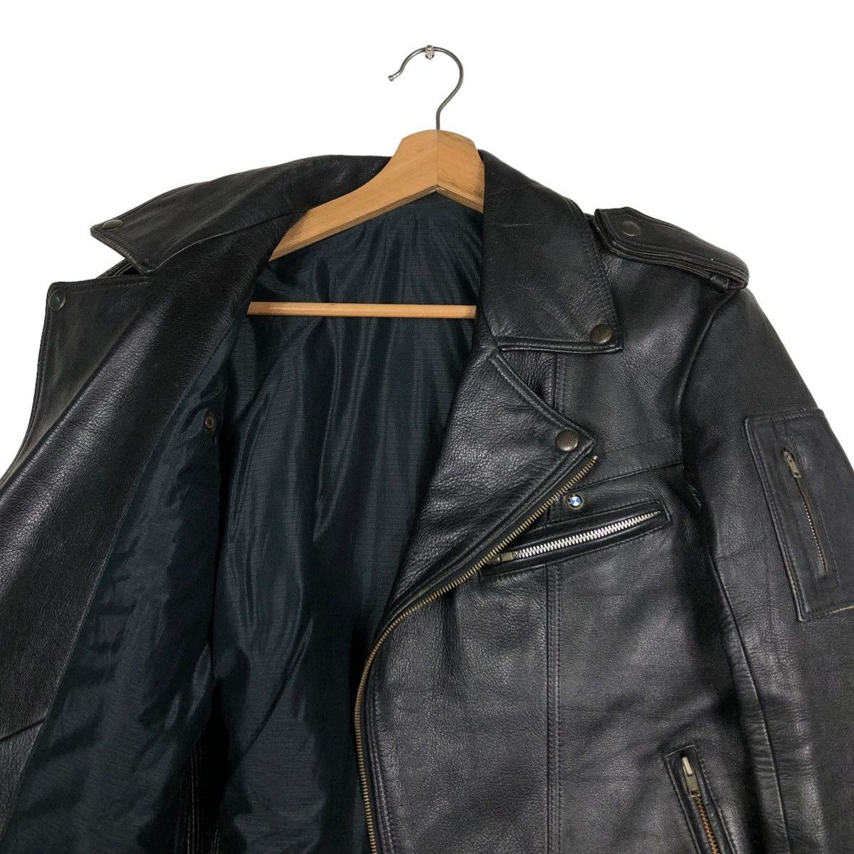 Japanese Brand 🔥VINTAGE LEATHER JACKET BIKER DOUBLE COLLAR ISSEY MIYAKE Size US M / EU 48-50 / 2 - 15 Thumbnail