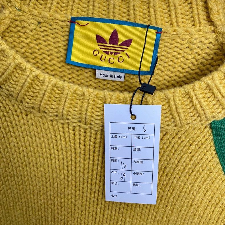 Gucci Gucci Adidas co-branded color-blocked clover logo wool swea Size US S / EU 44-46 / 1 - 2 Thumbnail