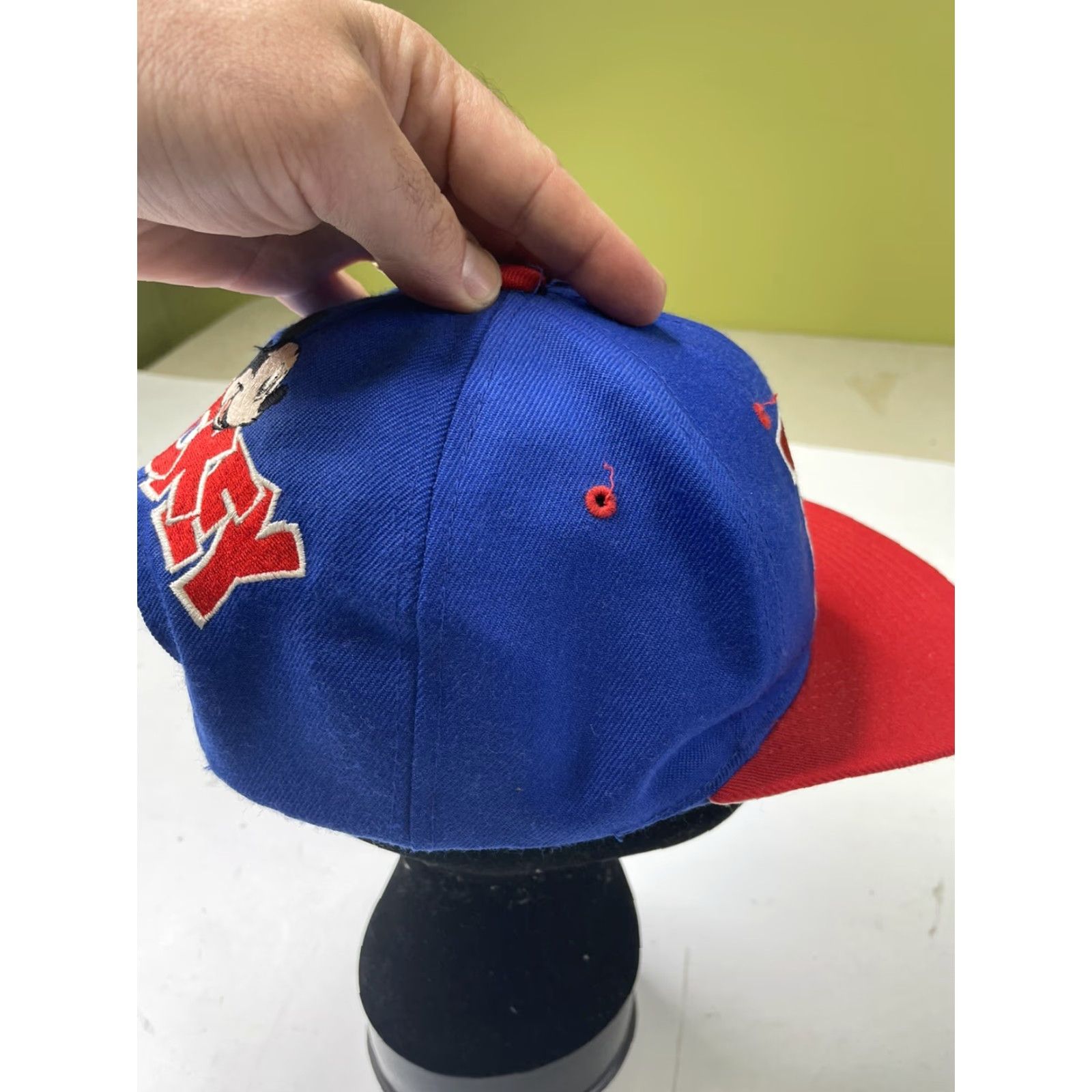 Mickey Unlimited VINTAGE Mickey Unlimited SnapBack Hat Cap Spell Out Embroidery Men Adjustable Blue 90s Cartoon Comics Mickey Mouse Hat Mens Snapback Cap Size ONE SIZE - 4 Thumbnail