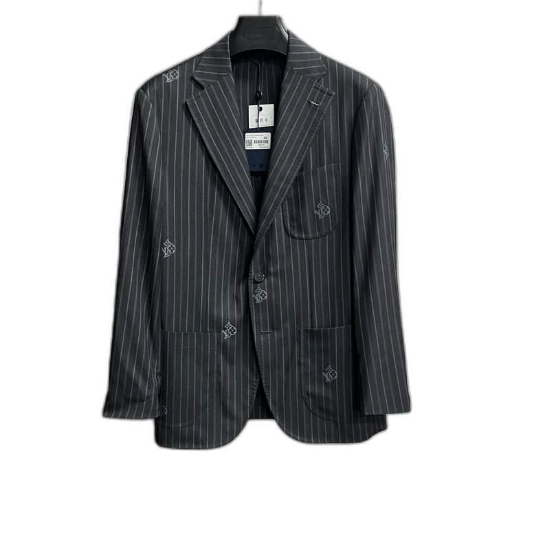 Louis Vuitton Louis Vuitton Black Striped Long Sleeve Suit Jacket-2506 Size US L / EU 52-54 / 3 - 1 Thumbnail