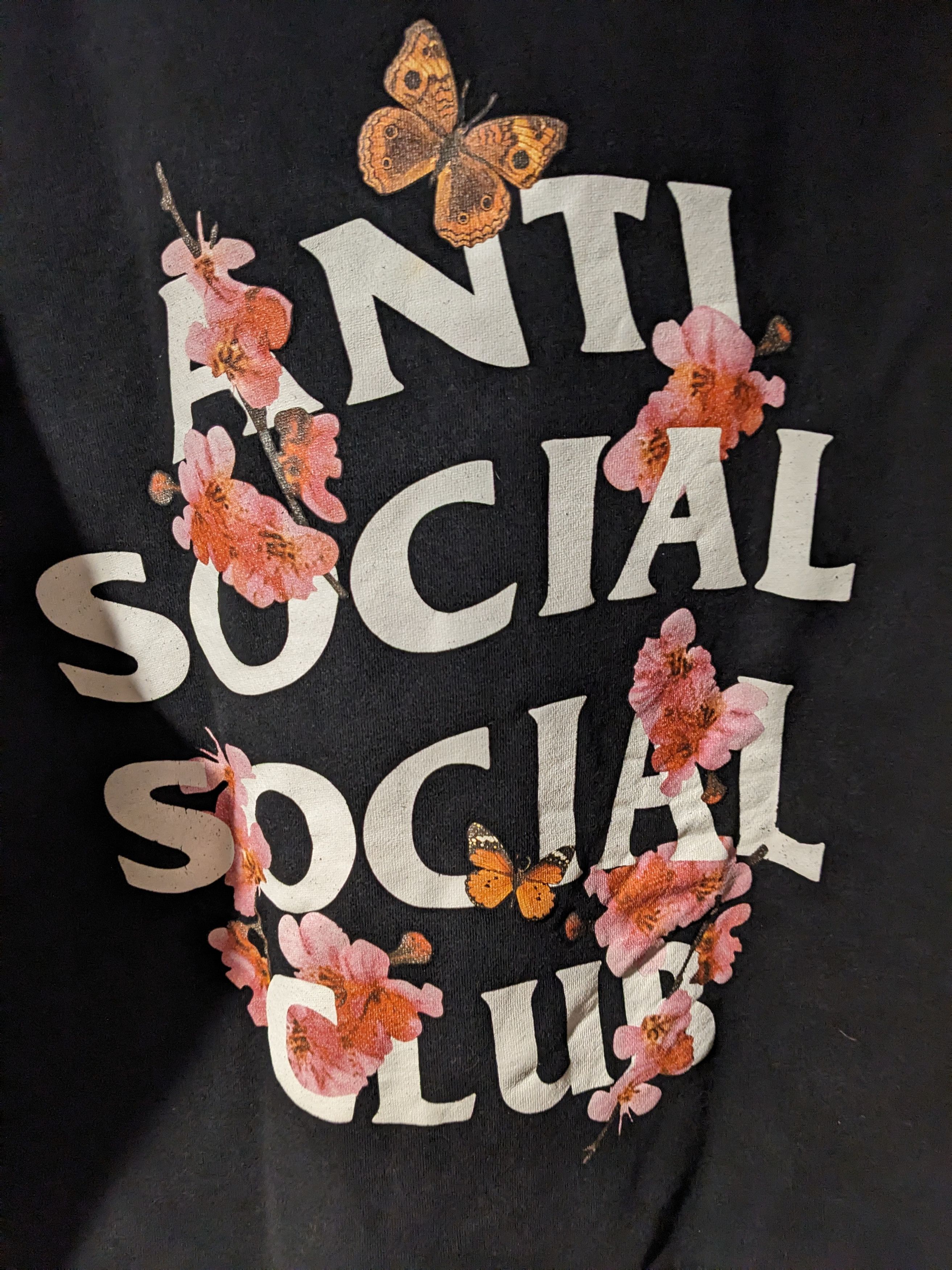 Anti Social Social Club Anti Social Social Club Butterfly Flower Black Medium Hoodie Size US M / EU 48-50 / 2 - 2 Thumbnail